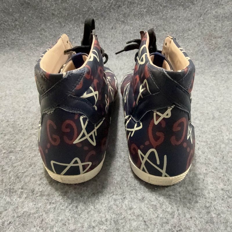 Gucci Gucci Stylish High-Top Leather Sneakers in Blue Size US 10.5 / EU 43-44 - 3 Thumbnail