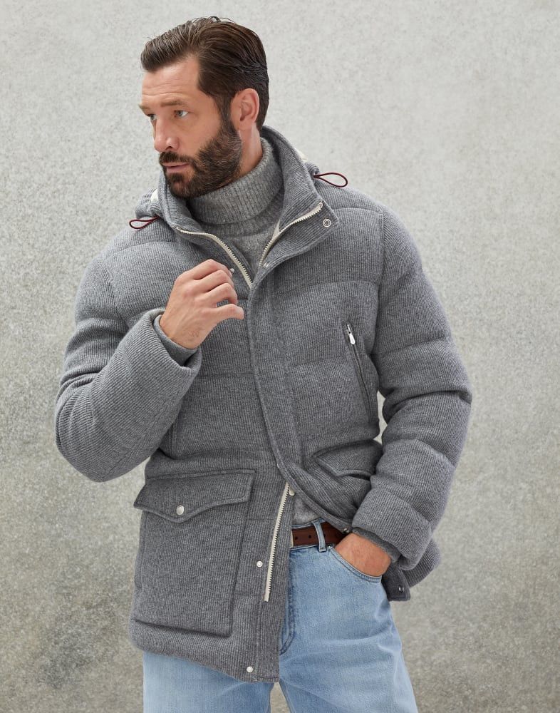 Brunello Cucinelli o1w1db10924 Cash Padded Outerwear in Dark Grey Size US XXL / EU 58 / 5 - 1 Thumbnail