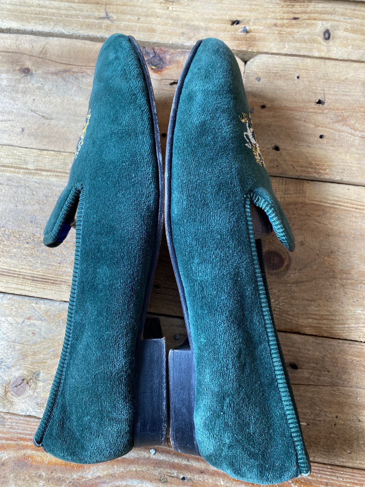 Crockett & Jones Crockett and jones slip slippers green loafer uk sz10.5 Size US 11 / EU 44 - 12 Thumbnail