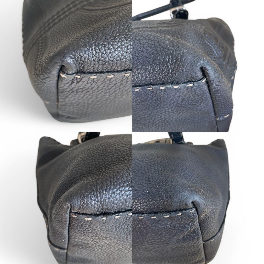 Fendi Fendi - Villa Borghese Selleria Black Leather Shoulder Bag Size ONE SIZE - 7 Thumbnail