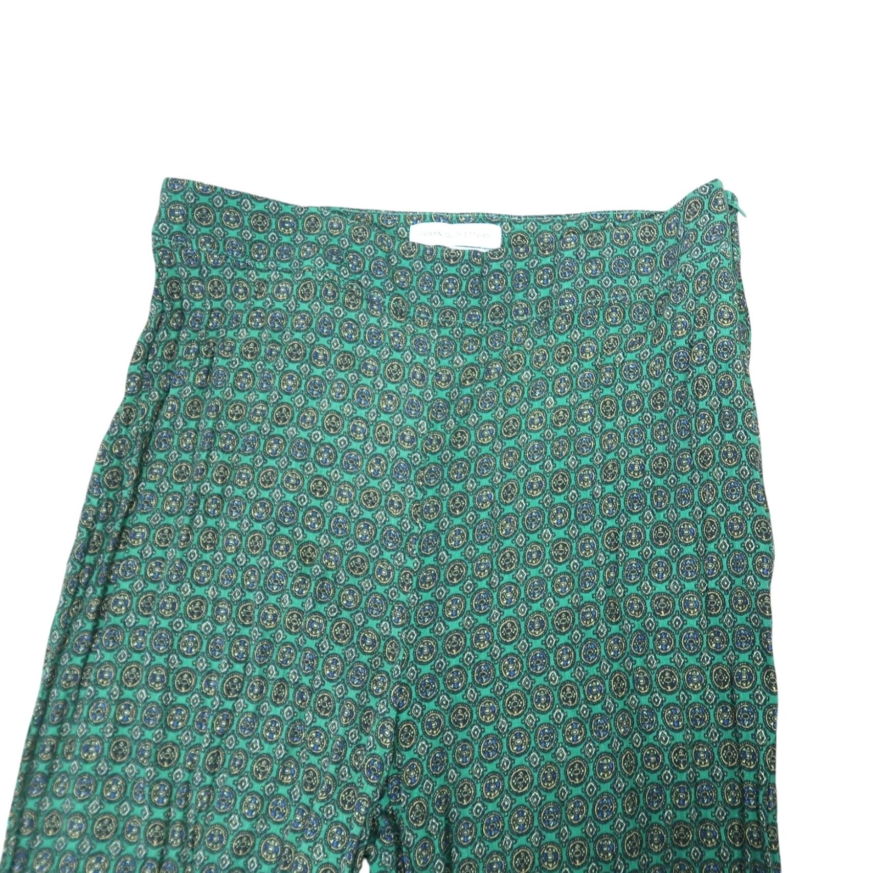 Urban Outfitters Urban Outfitters Green Geometric Print Pants 4 Wide Leg Flare Size 27" / US 4 / IT 40 - 2 Thumbnail