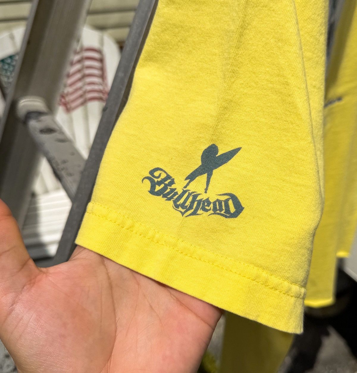Bullhead Denim Co. Vintage Y2K Bullhead Surf T-Shirt Men’s XL Yellow Cropped Size US XL / EU 56 / 4 - 9 Thumbnail