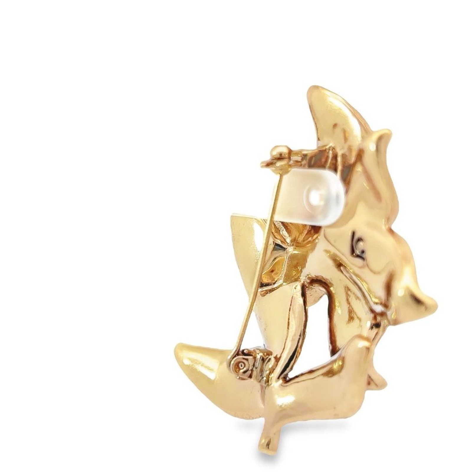 & Other Stories Vintage Liz Claiborne Gold Copper Blue Rhinestone Flower Size ONE SIZE - 4 Thumbnail