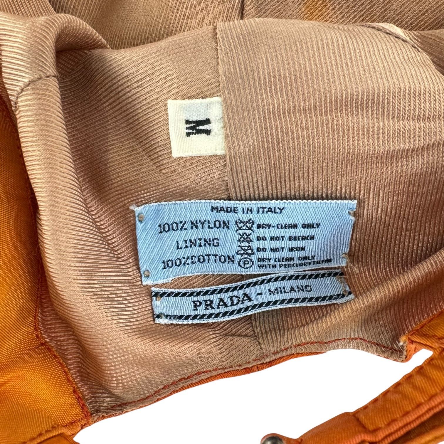 Prada Prada Orange Nylon Baseball Cap Size ONE SIZE - 8 Thumbnail