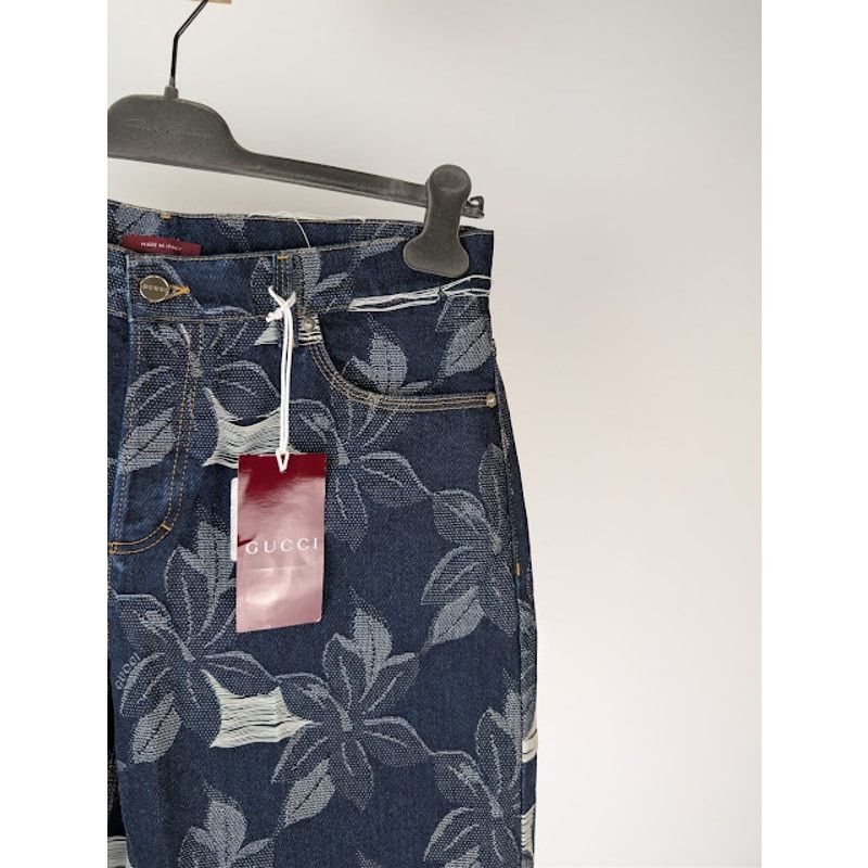 Gucci o1rshd1 Jacquard Certified Cotton Denim Bermuda Shorts Blue Size US 34 / EU 50 - 5 Thumbnail