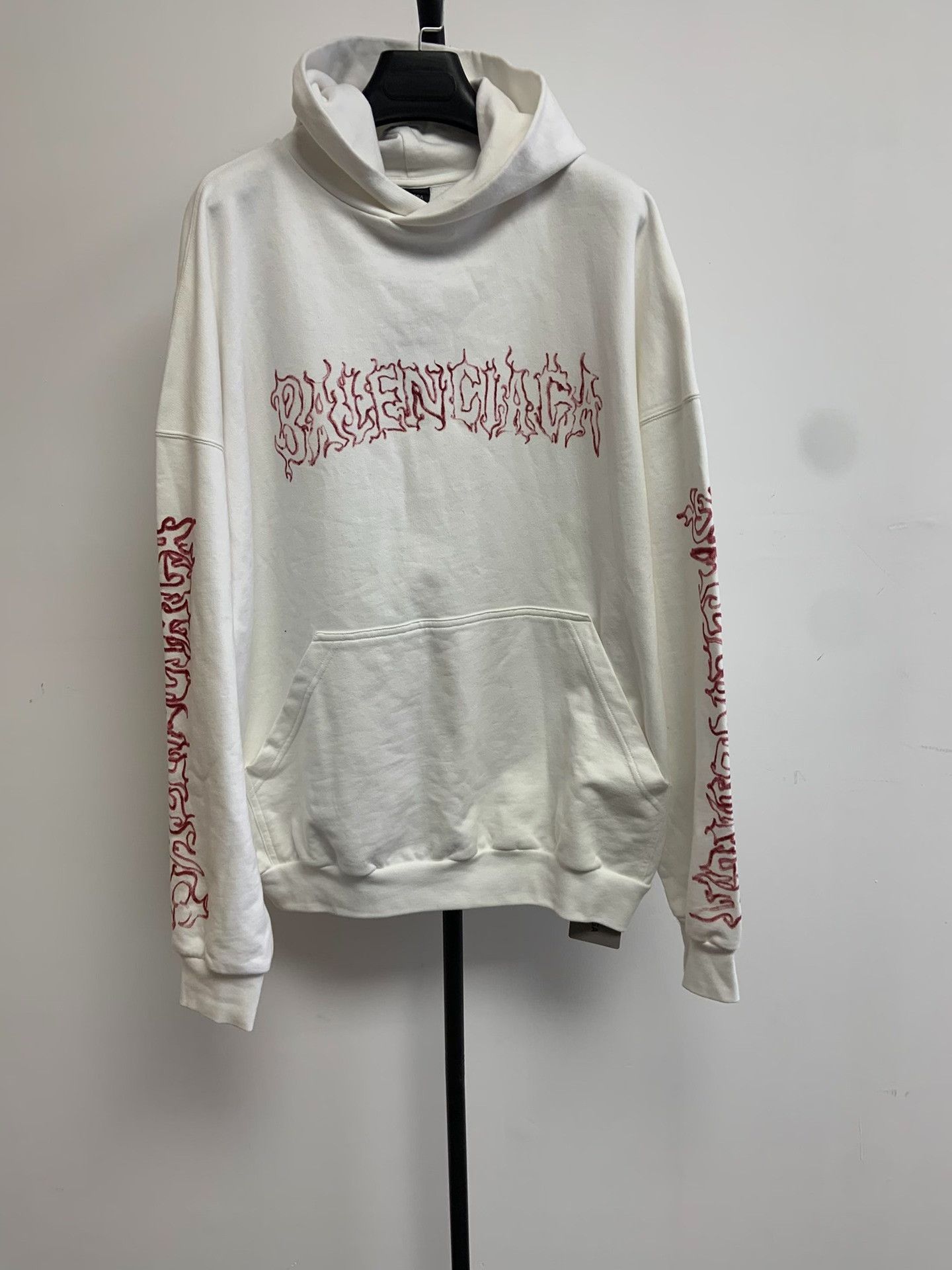 Balenciaga Balenciaga Logo Print Hooded Pullover Size US M / EU 48-50 / 2 - 1 Thumbnail