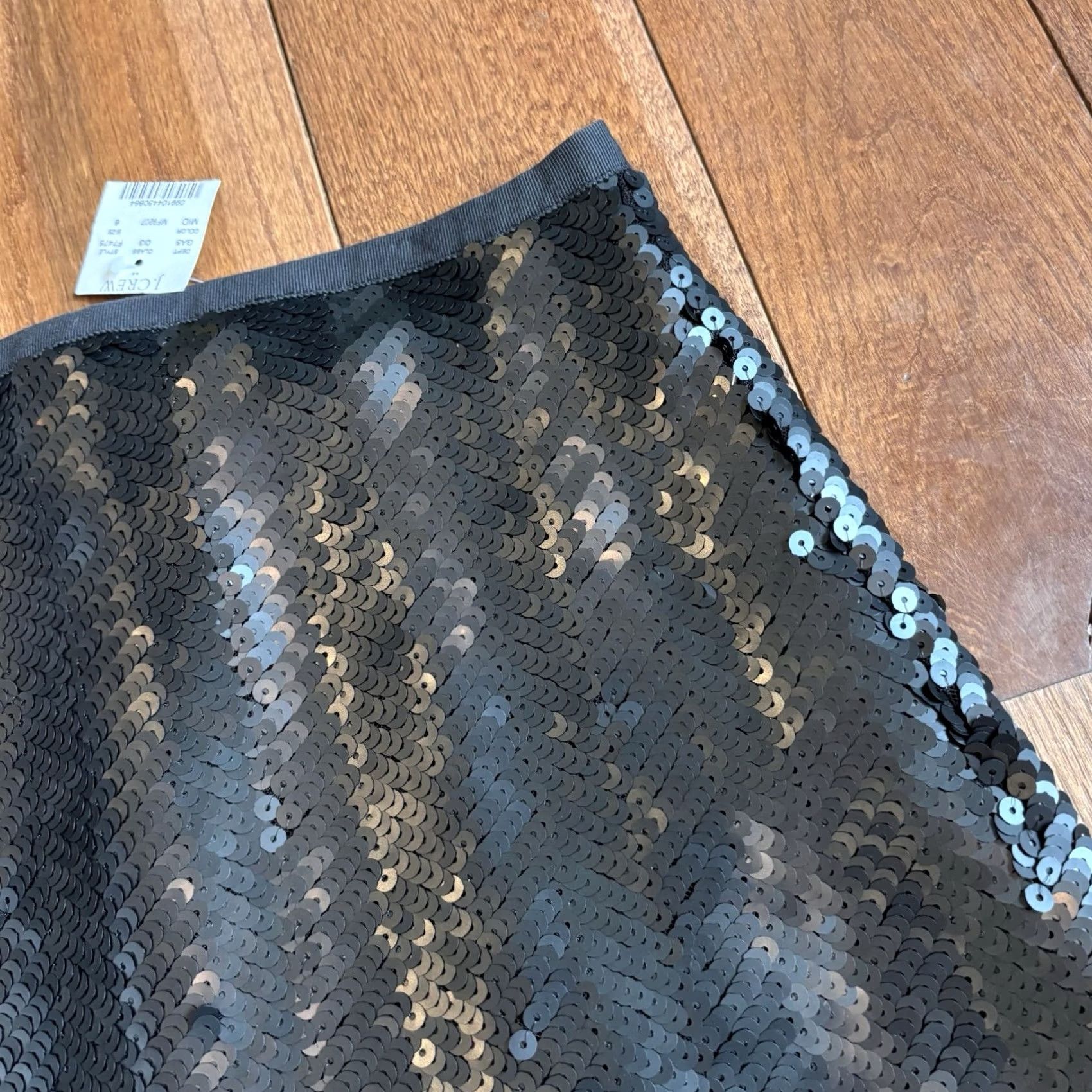 J.Crew VINTAGE? No. NWT Women J.Crew Pencil Skirt Sequins Black Silver sz 6 Size 28" / US 6 / IT 42 - 3 Thumbnail