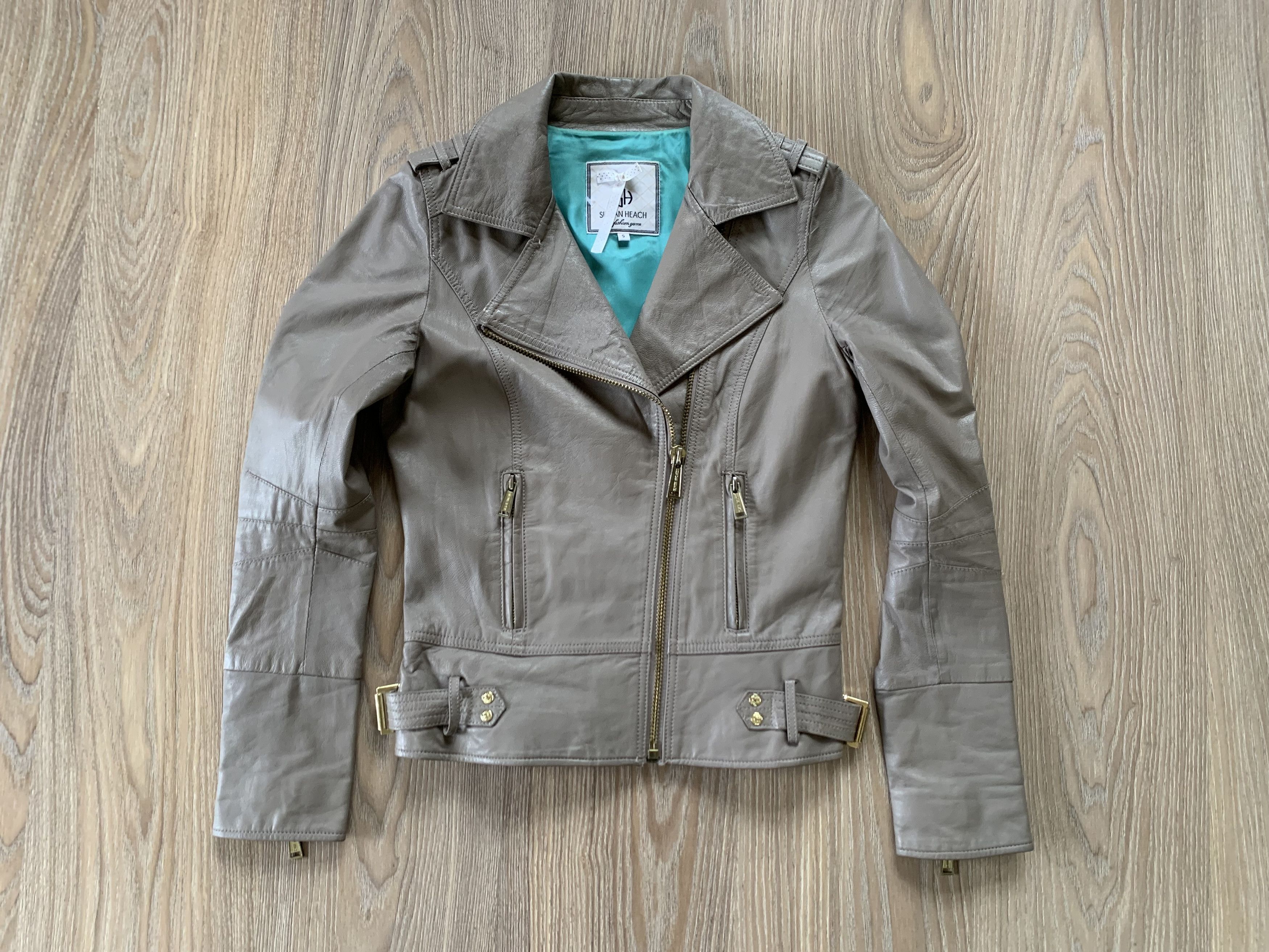 Other Silvian Heach Sheep Skin Grey Leather Biker Jacket Size S / US 4 / IT 40 - 2 Thumbnail