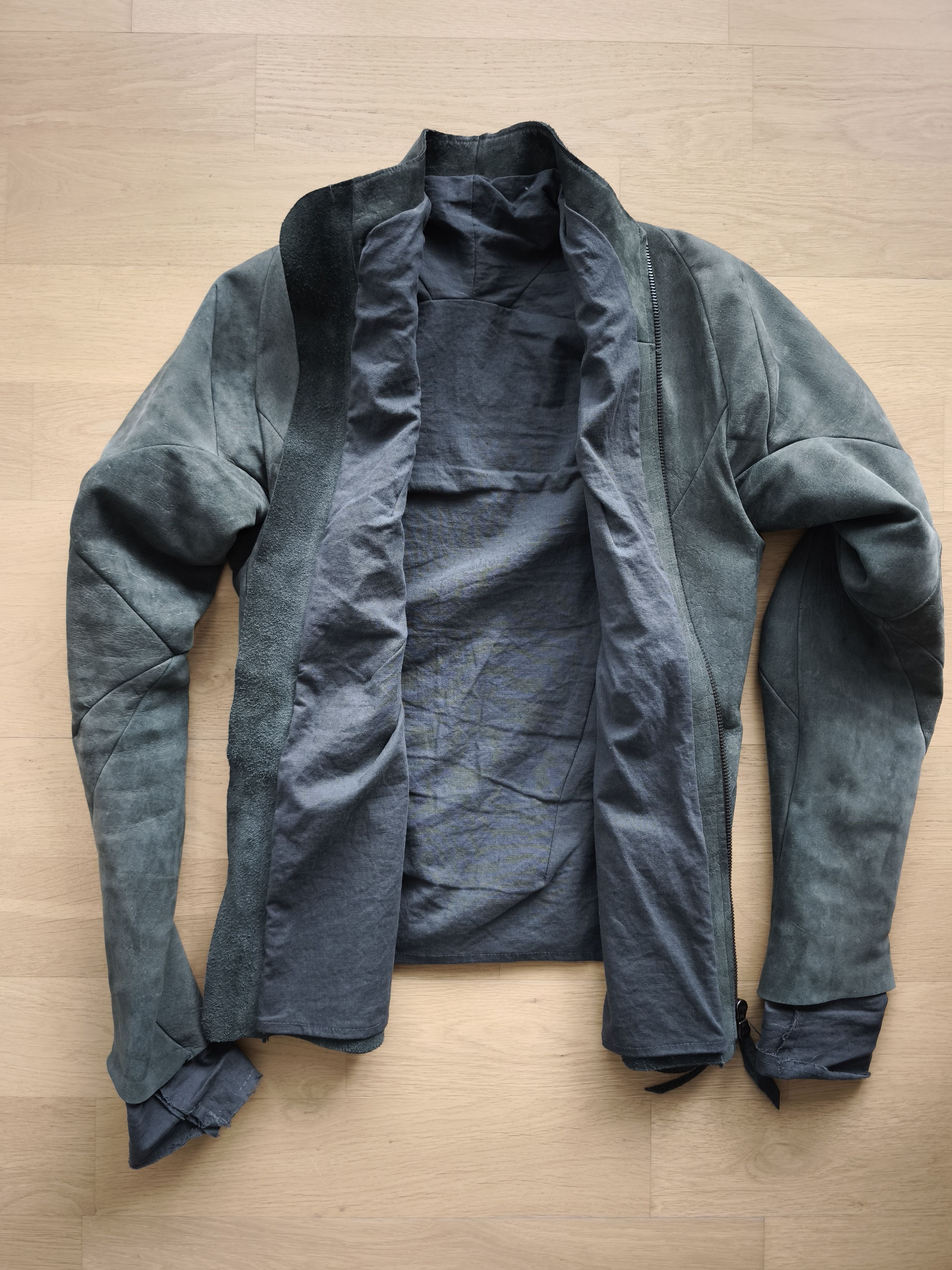 Leon Emanuel Blanck LEON EMANUEL BLANCK DARK GREY BUFFALO AVIATOR LEATHER JACKET Size US M / EU 48-50 / 2 - 9 Thumbnail