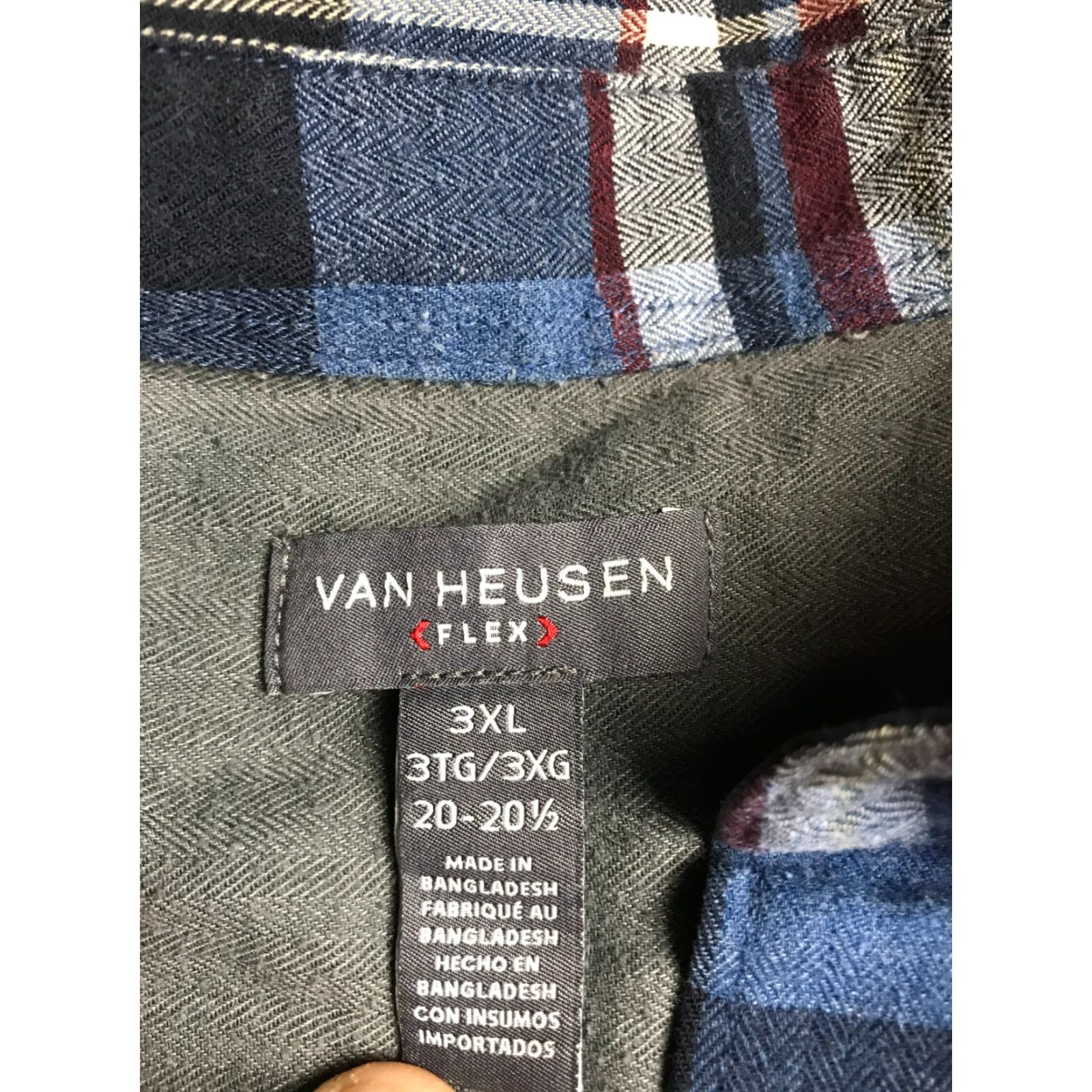 Van Heusen Van Heusen Shirt Men's Size 3XL Blue Red White Plaid Button Up Long Sleeve Size US XXL / EU 58 / 5 - 6 Thumbnail