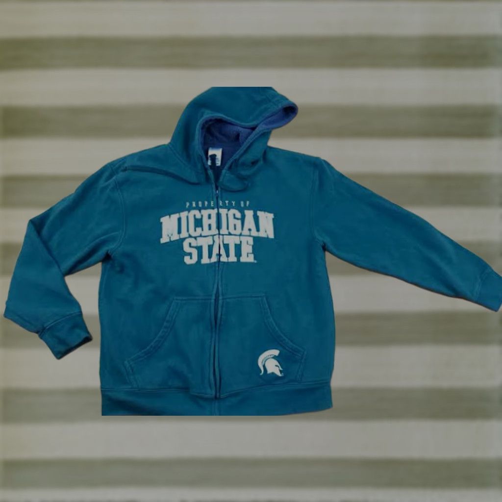 Vintage VINTAGE Pro Edge Michigan State Insulated Hooded Full Zip Jacket L Green Mens Size US L / EU 52-54 / 3 - 1 Thumbnail