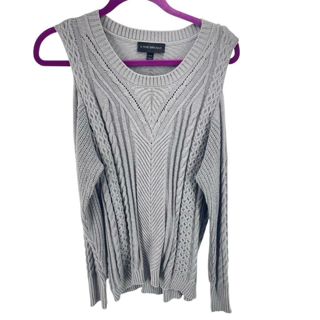 Other Lane Bryant Women's Cable Knit Cold Shoulder Pullover Sweate Size XL / US 12-14 / IT 48-50 - 1 Thumbnail