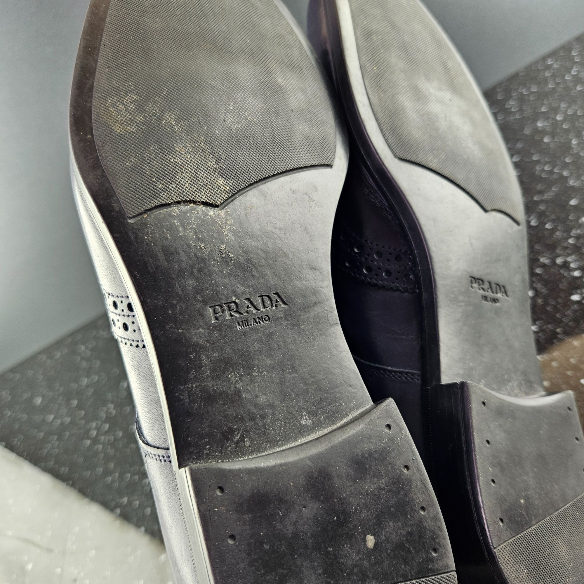 Prada Prada Blue Patina Leather Brogues Dress Shoes (Y0721) Size US 8.5 / EU 41-42 - 8 Thumbnail