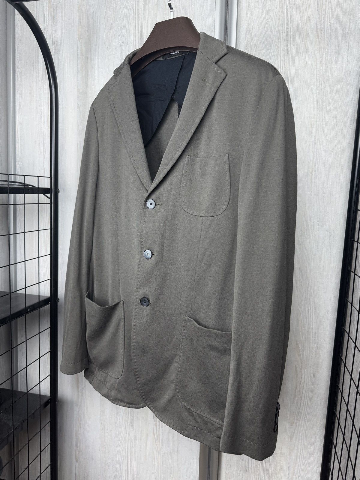 Paoloni Paoloni grey cotton unlined lightweight blazer Size 42R - 5 Thumbnail