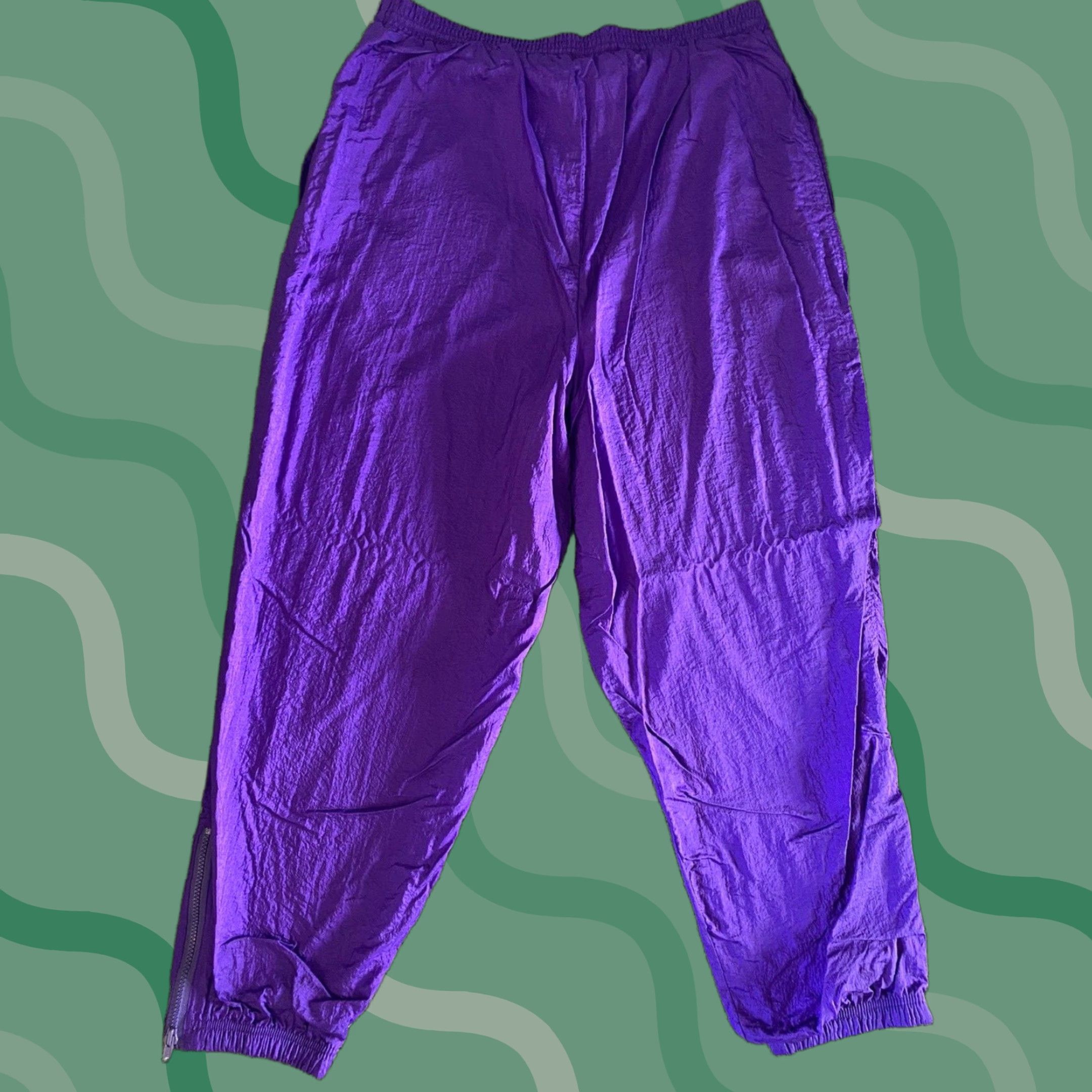 Vintage VINTAGE Milano Sport Windbreaker Pants Purple Men’s L Nylon Shell Pants 90s Outdoor Activewear Men’s Size US 33 - 1 Thumbnail
