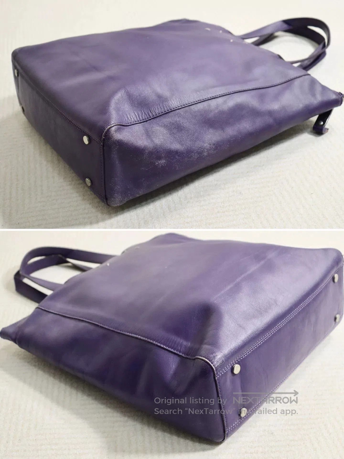 Maison Margiela Maison Margiela Purple Leather Tote Bag. Size ONE SIZE - 7 Thumbnail