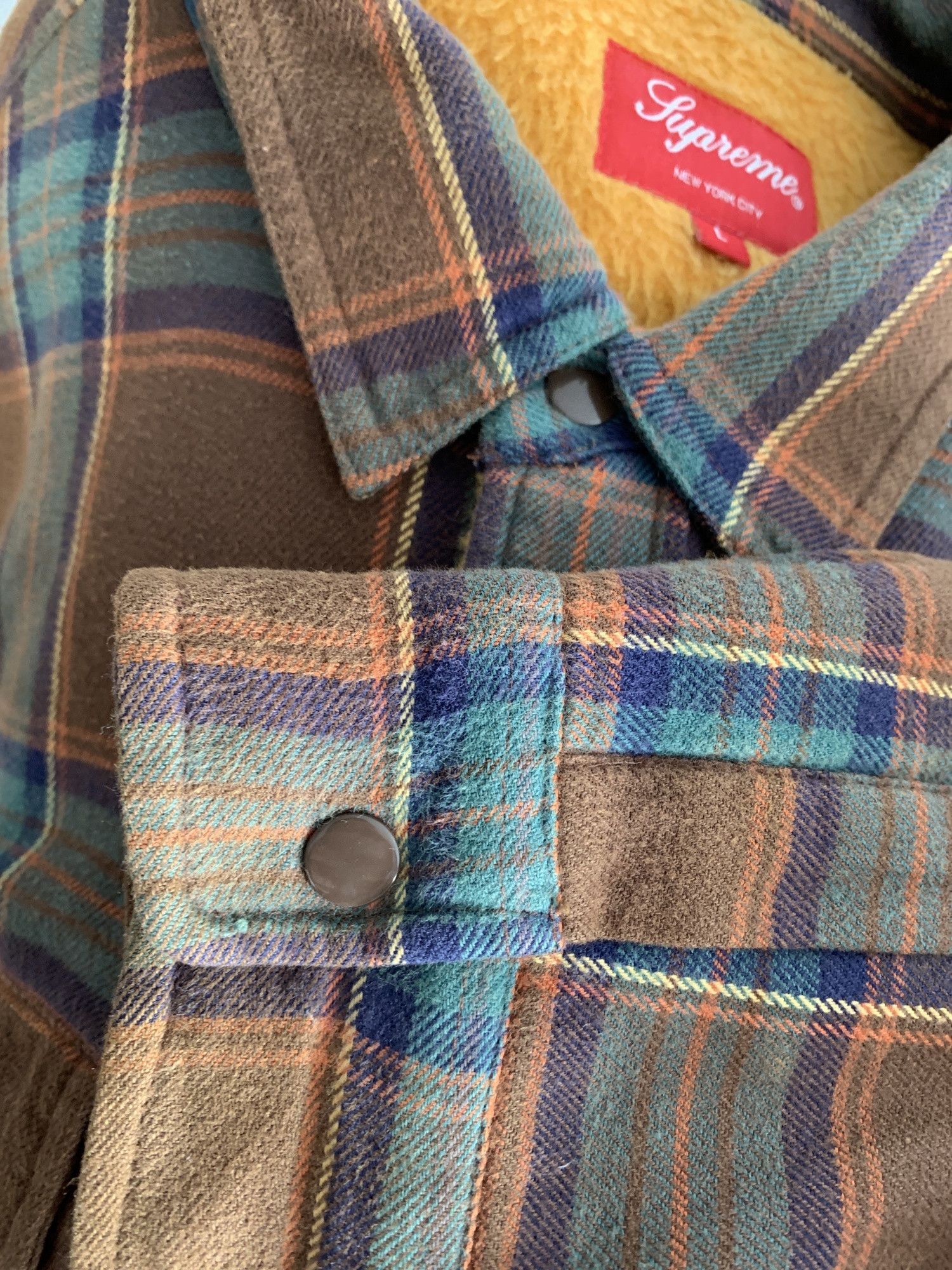 Supreme Supreme Pile Lined Plaid Flannel Shirt Size US L / EU 52-54 / 3 - 7 Thumbnail