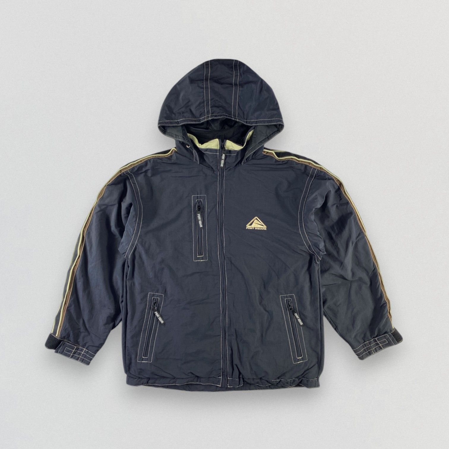 Japanese Brand Vintage Point Square Windbreaker Hooded Full-Zip Jackrt Size US M / EU 48-50 / 2 - 1 Thumbnail