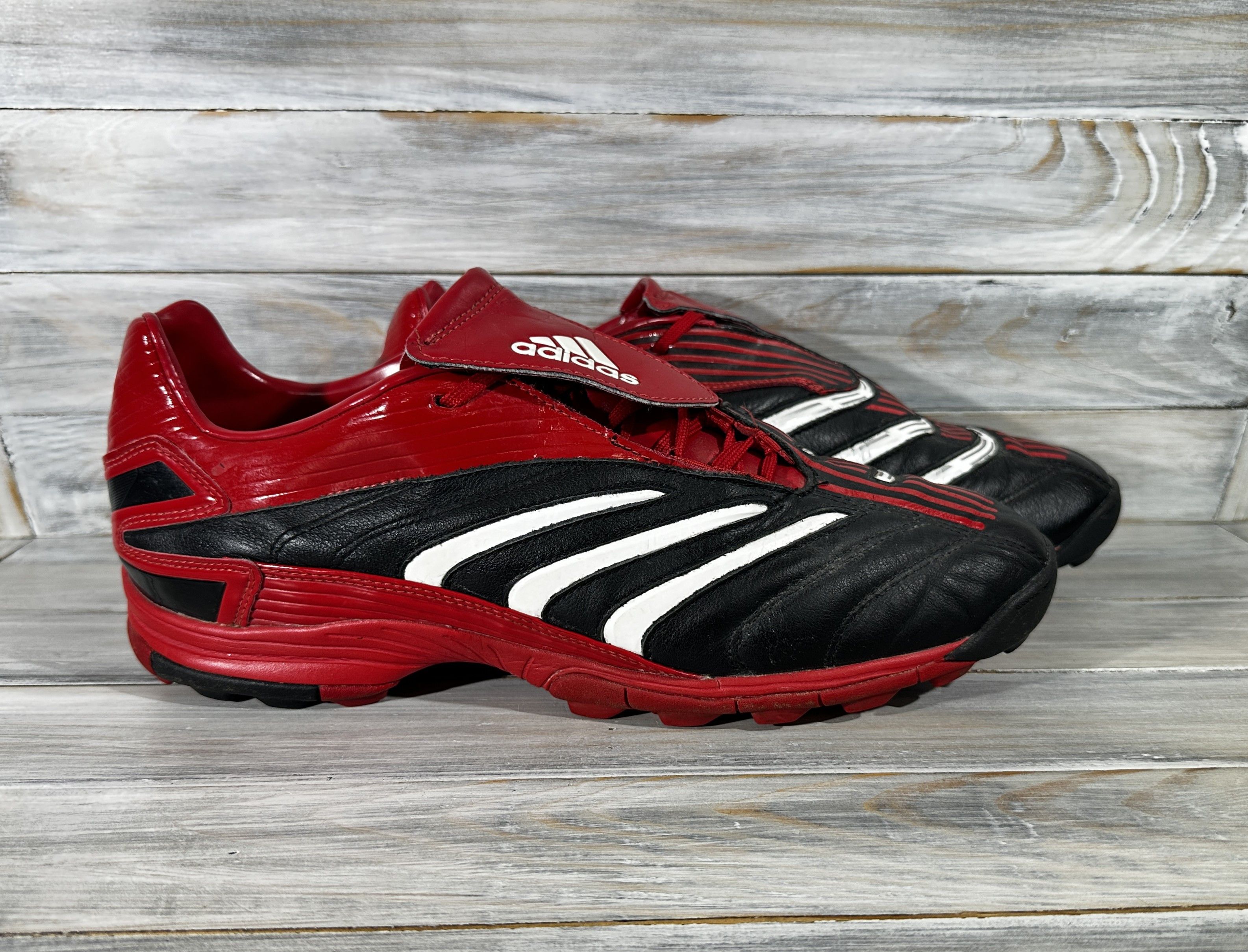 image of Adidas Absolado Trx Tf Traxion Turf Football Shoes in Black Red, Men's (Size 11)