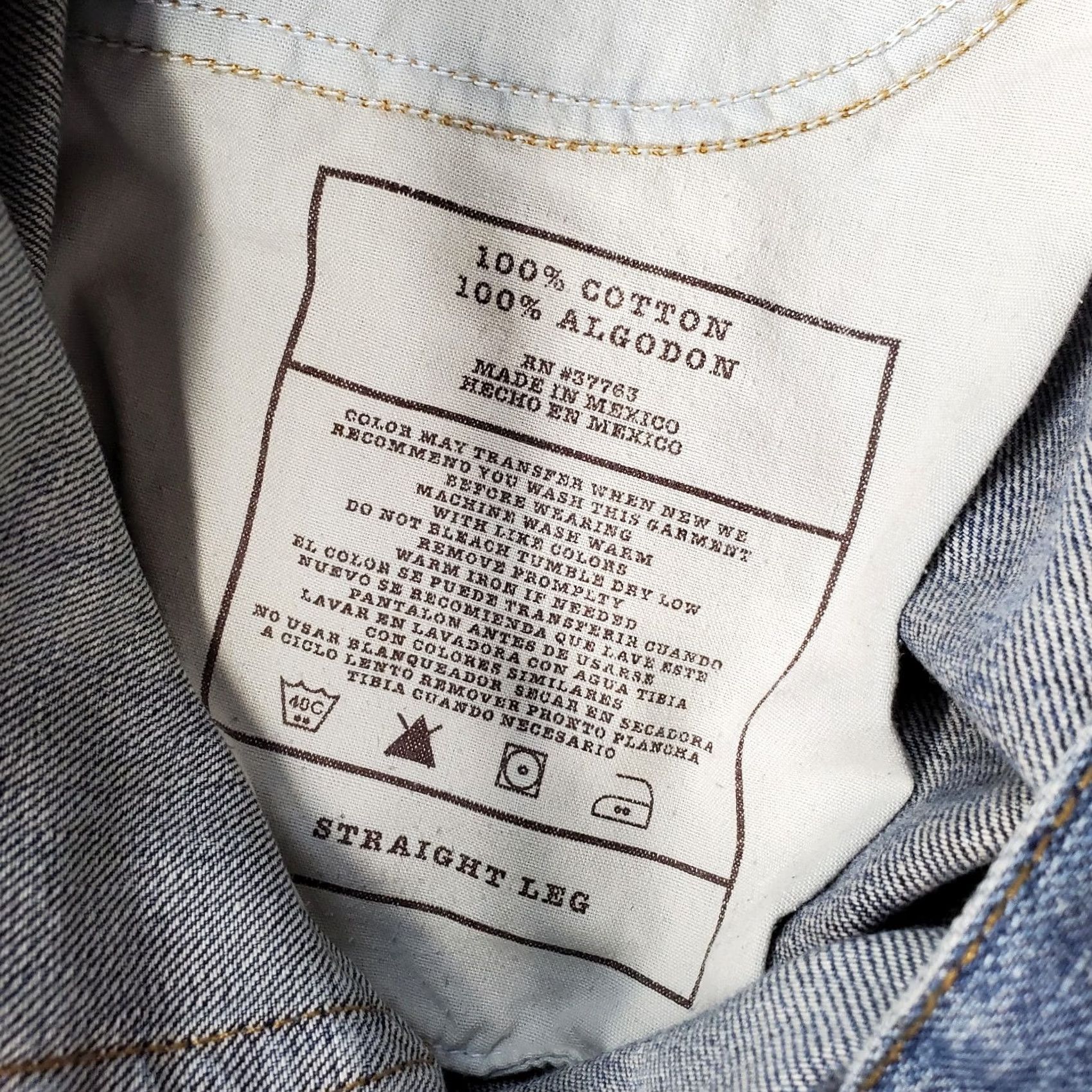 Denime Axist Jeans Mens 34x34 Blue Denim Regular Fit 5-Pocket Straight Leg Size US 34 / EU 50 - 5 Thumbnail