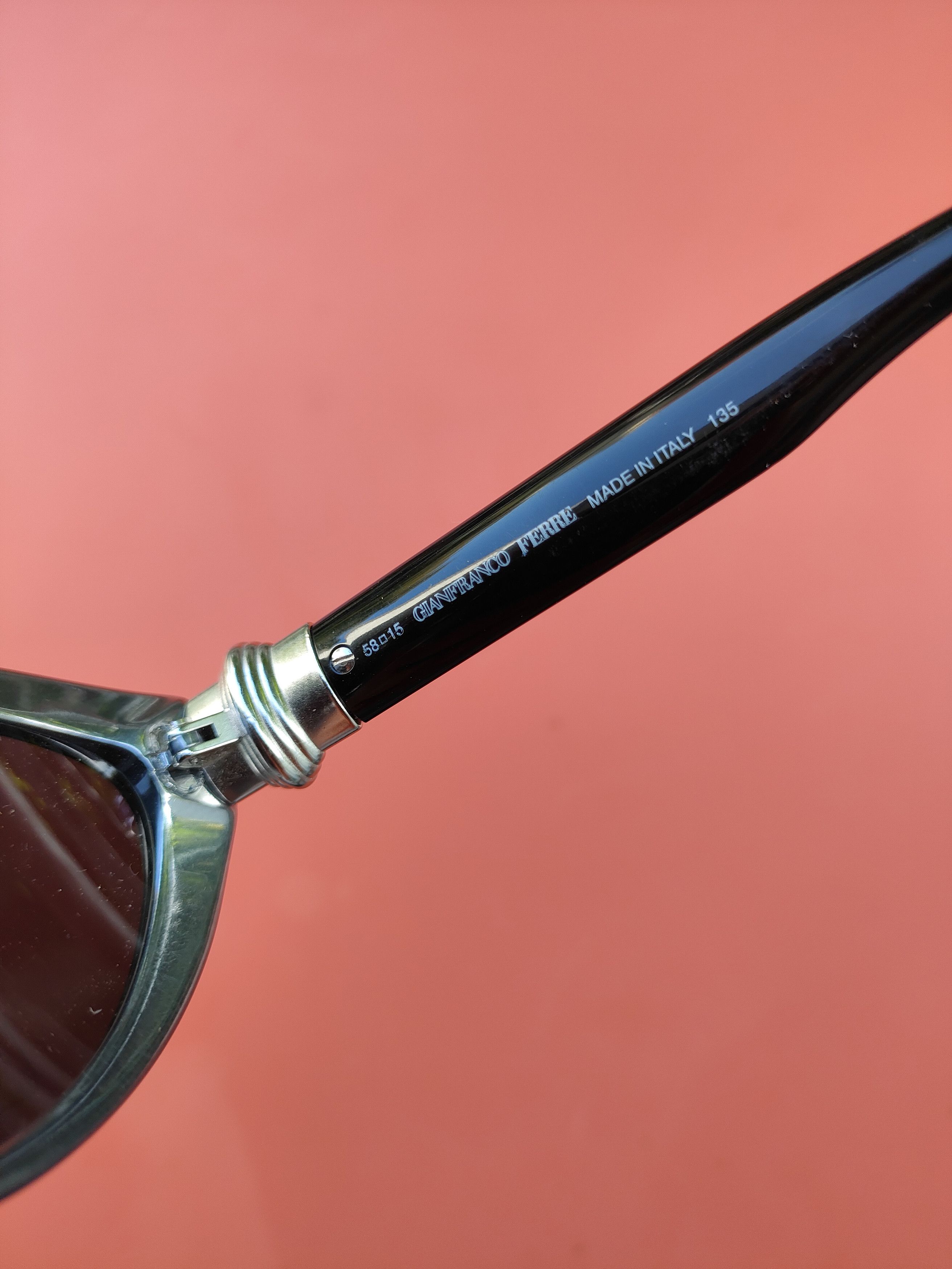 Gianfranco Ferre Gianfranco Ferre 90's Black & Silver Oval Cateye Sunglasses Size ONE SIZE - 6 Thumbnail