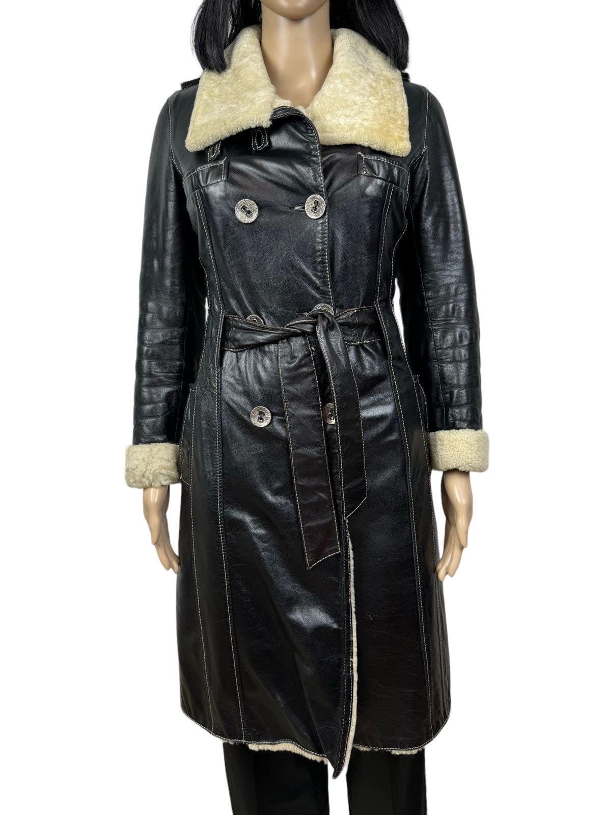 Other Jaris Genuine Leather Sheepskin Coat Belted size XS Size XS / US 0-2 / IT 36-38 - 9 Thumbnail