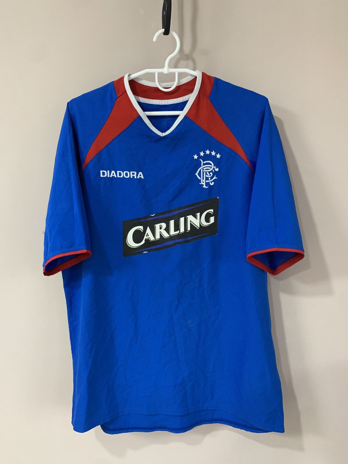 Diadora Rangers Glasgow Home Football Shirt Diadora Soccer Jersey #5 Size US M / EU 48-50 / 2 - 1 Thumbnail