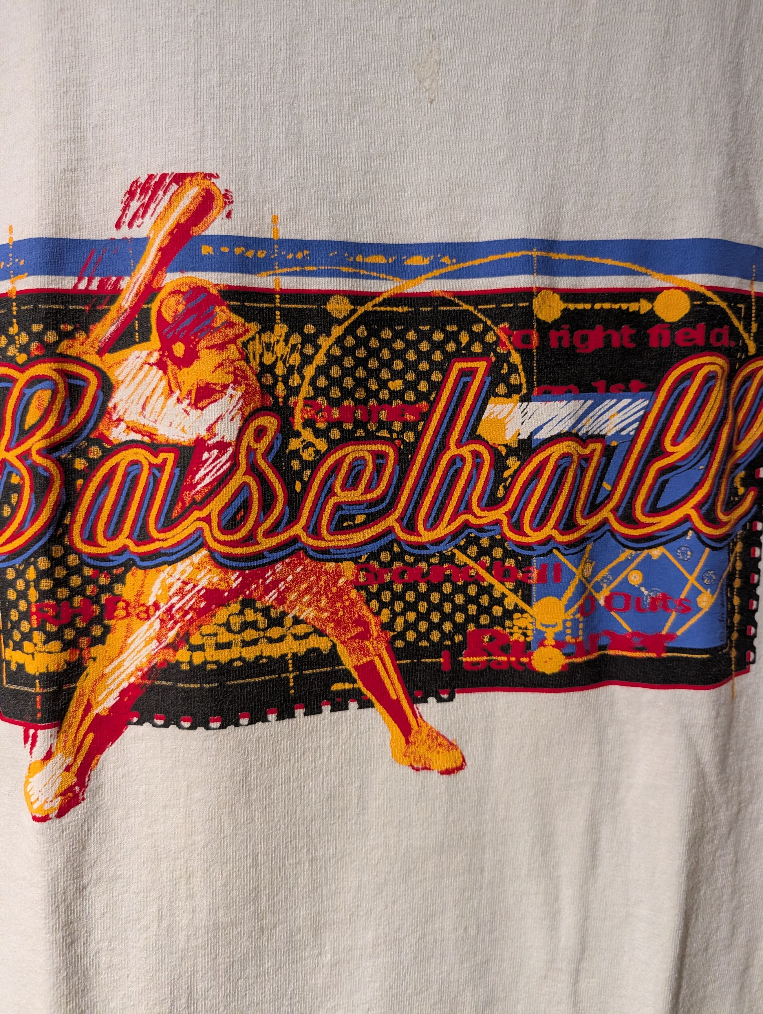 MLB Vintage 90s Style Baseball Graphic T-Shirt Fruit Loom Batter Size US XL / EU 56 / 4 - 2 Thumbnail
