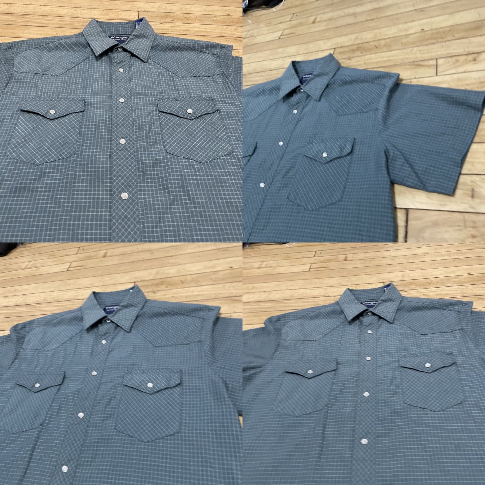 Wrangler VINTAGE WRANGLER Western Shirts Pearl Snap Men L Green Plaid Retro 48" Button-Up Shirt Size US L / EU 52-54 / 3 - 10 Thumbnail