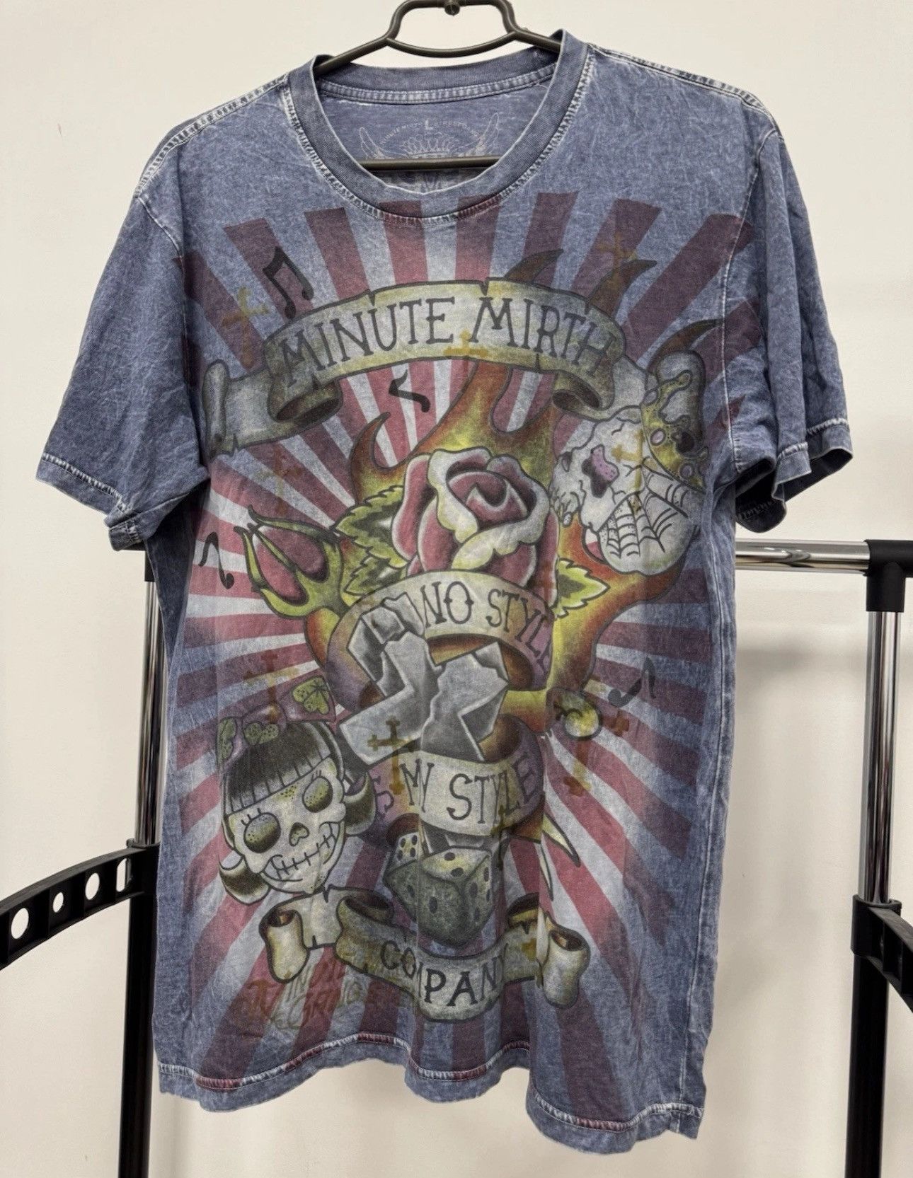 Ed Hardy Vintage Minute Mirth Y2K T Shirt Skull Ed Hardy Style Size US L / EU 52-54 / 3 - 6 Thumbnail