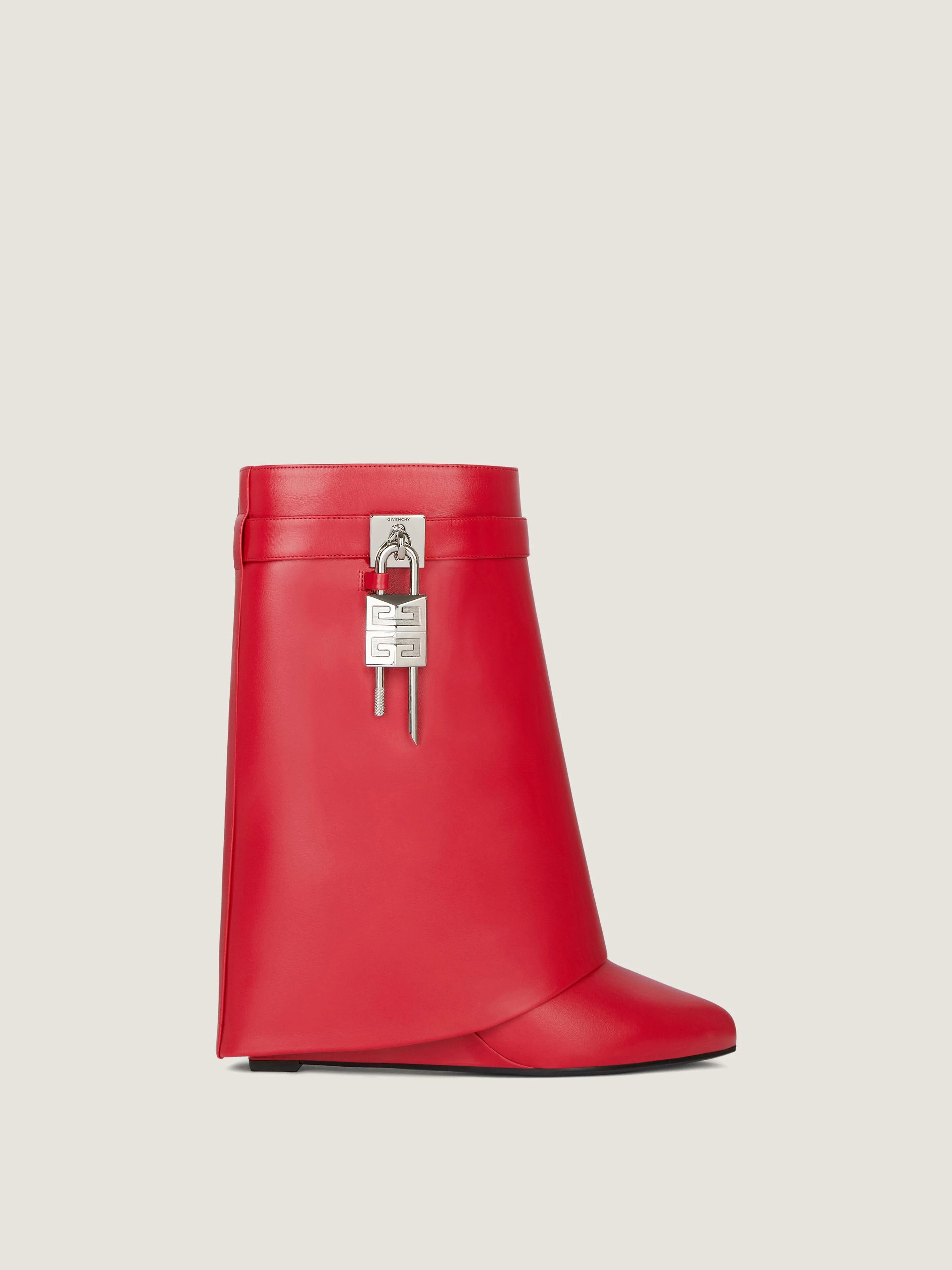 Givenchy o1w1db10326 Shark Lock 90mm Ankle Boots in Red Size US 7 / IT 37 - 1 Thumbnail