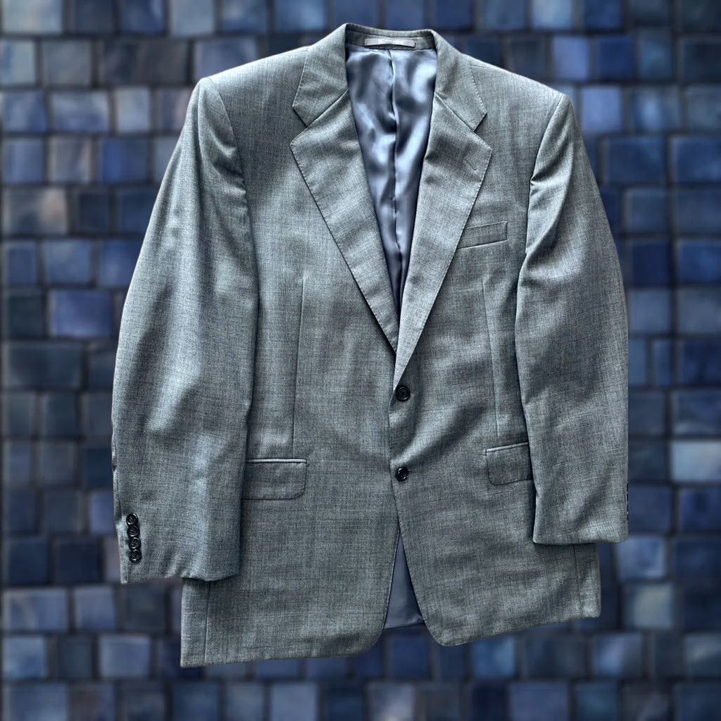 Madison Hickey Freeman Blazer Jacket Mens 42R Wool Gray Notch Lapel Single-Breasted 2-Button Regular Formal Office Vintage USA Size 42R - 1 Thumbnail