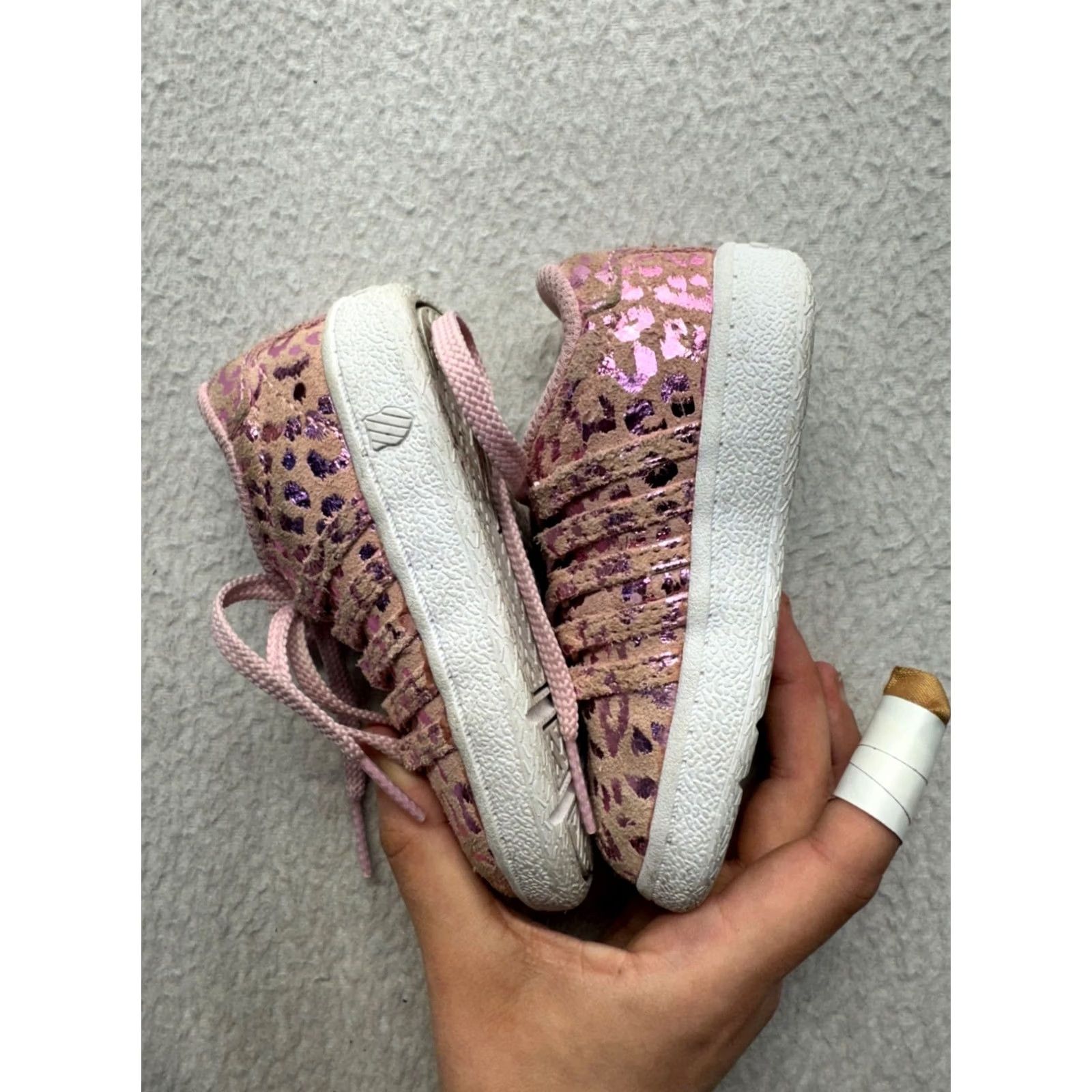 Pinko K Swiss Infant Pink Metallic Leopard Print Low Top Sneakers #9643 Size M / US 6-8 / IT 42-44 - 6 Thumbnail