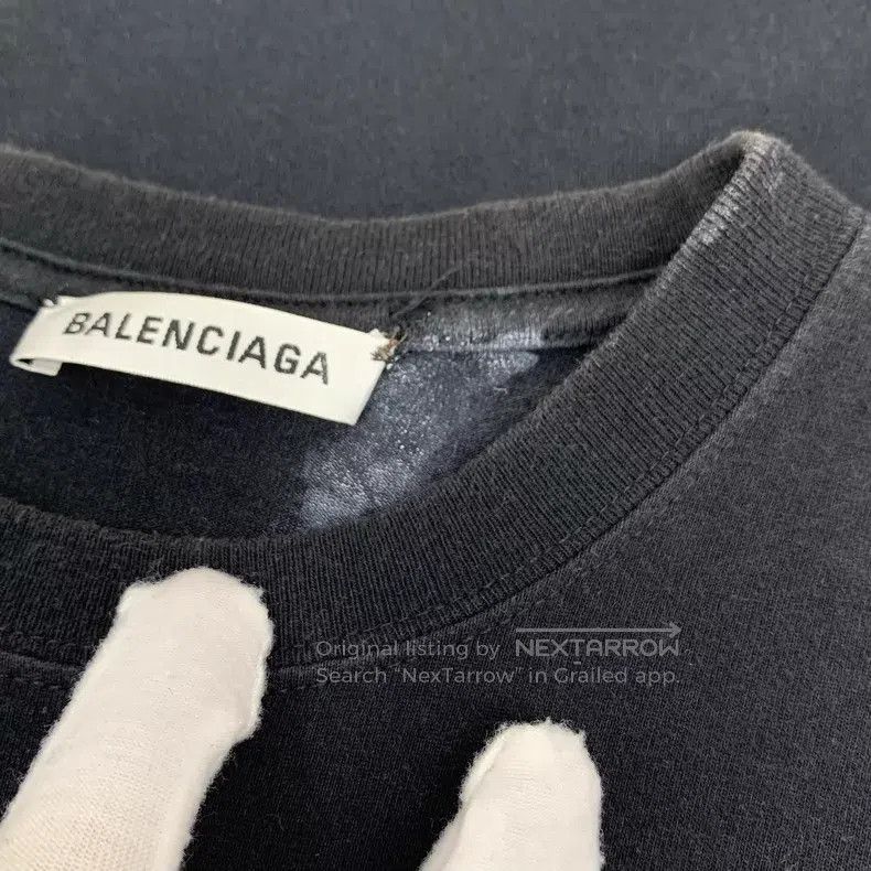 Balenciaga Balenciaga Black Logo Letter Embroidered Cotton Round Neck Size US M / EU 48-50 / 2 - 9 Thumbnail