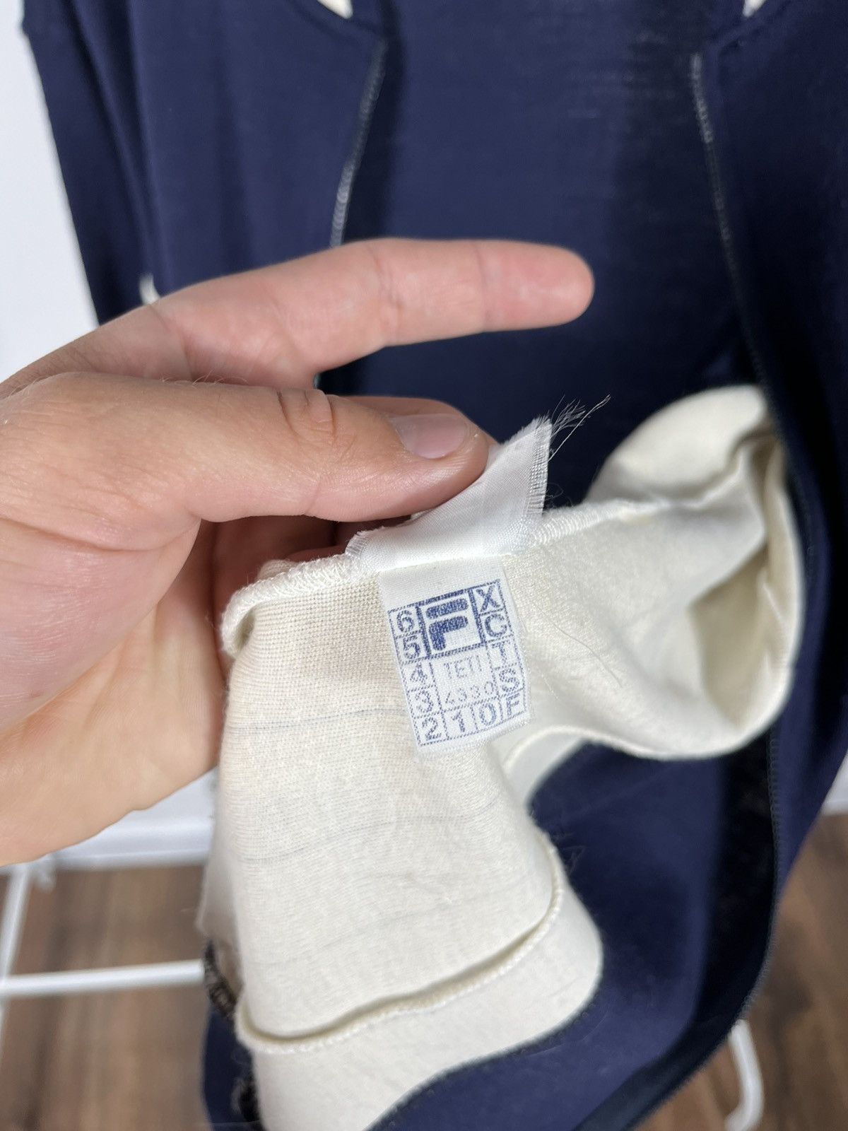 Fila Fila Vintage Wool Full Zip Navy Cream Track Jacket Size L Size US L / EU 52-54 / 3 - 11 Thumbnail