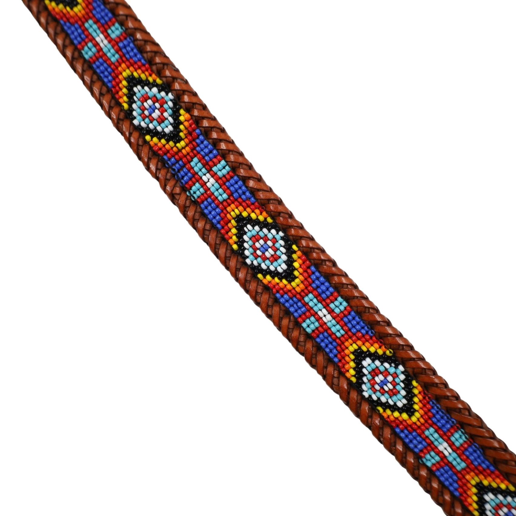 Eddie Bauer VINTAGE Eddie Bauer Native Art Beaded Belt Brown 1991 26"/-30" Women 28 Belt Jewelry Size ONE SIZE - 5 Thumbnail