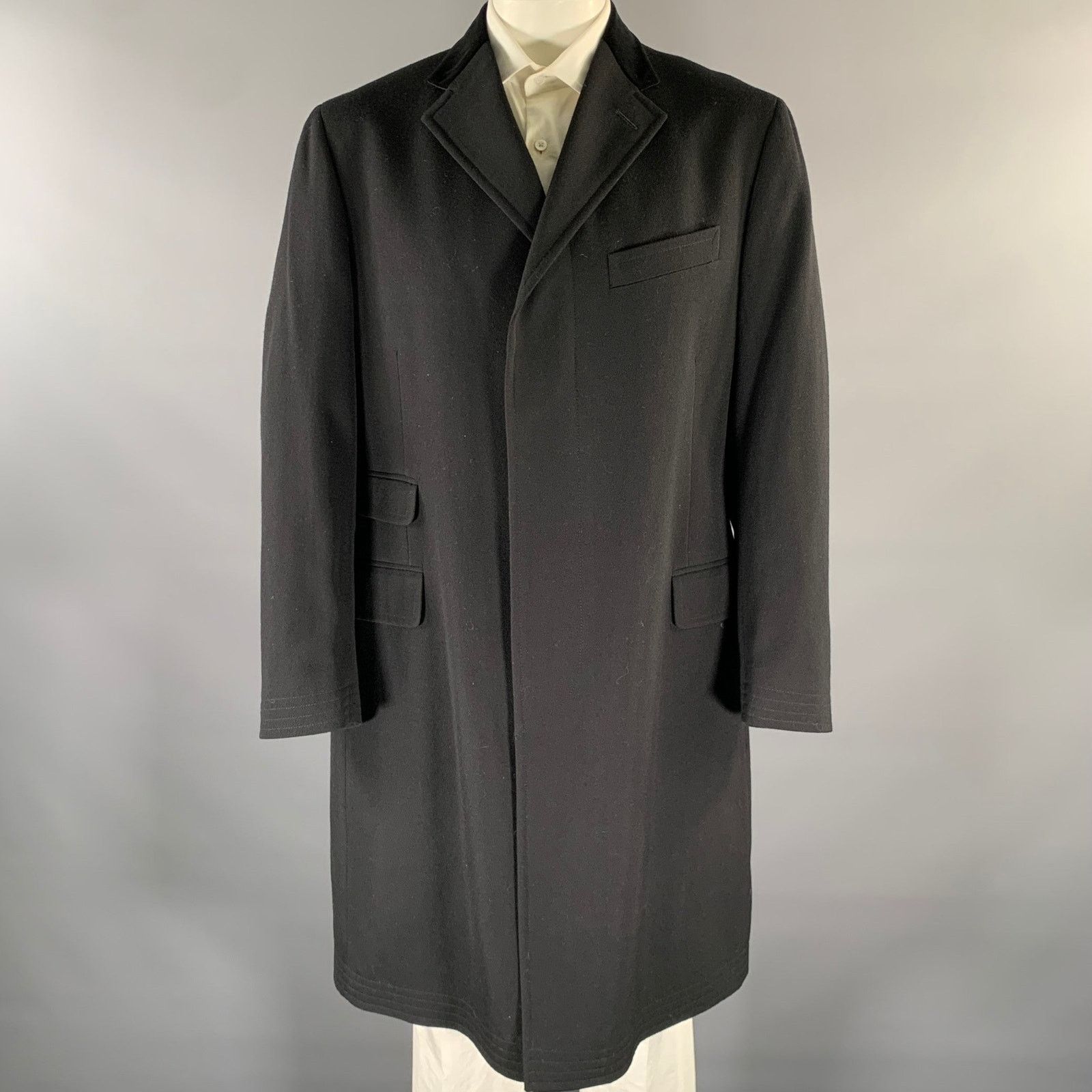 Ralph Lauren RALPH LAUREN Size 44 Black Wool Notch Lapel Coat Size US S / EU 44-46 / 1 - 1 Thumbnail