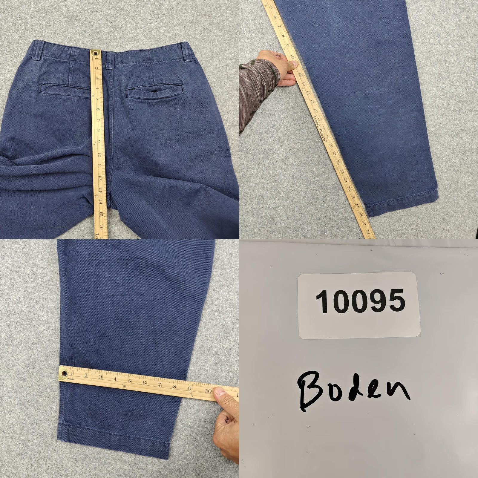 Boden Boden Pants Womens 8L Blue Twill Chino Pleated Casual Cotton Straight Leg Pants Size 30" / US 8 / IT 44 - 8 Thumbnail