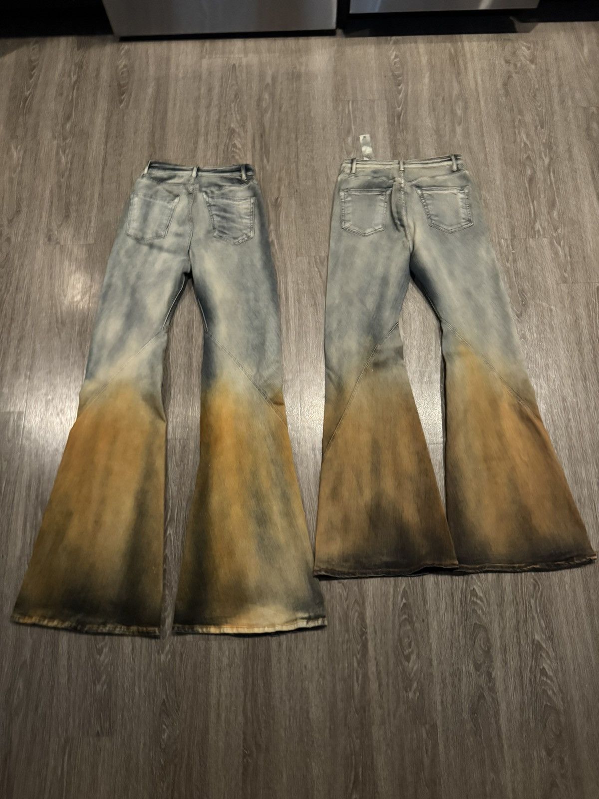 Rick Owens Rick Owens SAMPLE Sky Orange Degrade Bias Bootcut Jeans 31 Size US 31 - 4 Thumbnail