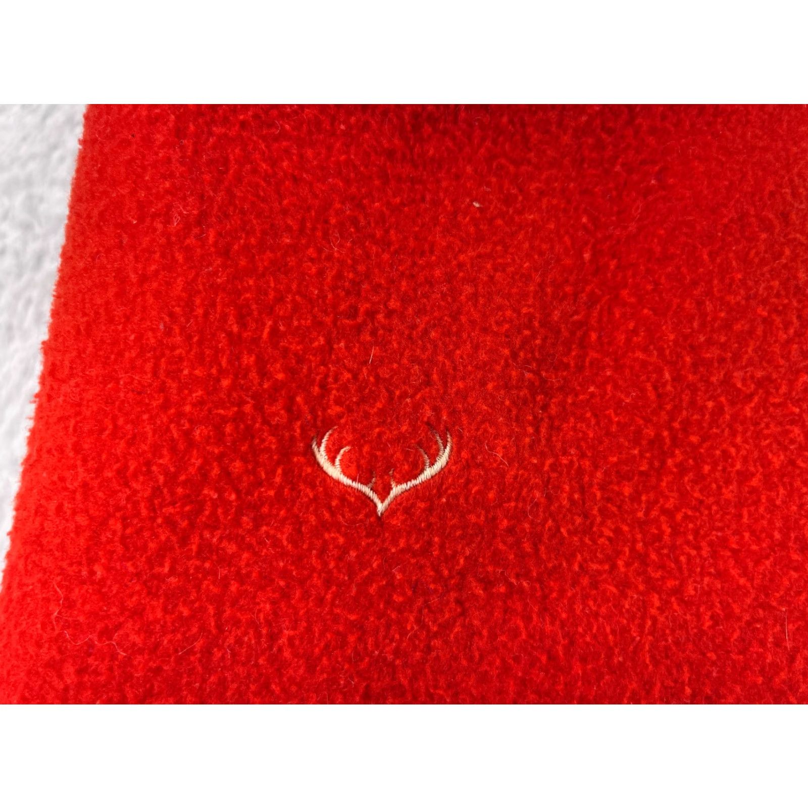 Vintage Reindeer Antlers Beanie Toque Adult One Size Red Knit Fleece 100% Polyester Size US M / EU 48-50 / 2 - 3 Thumbnail