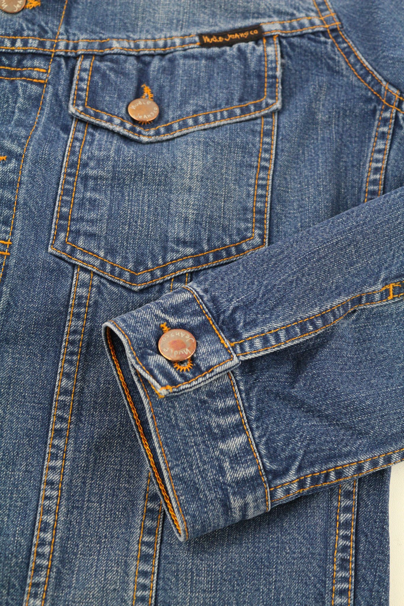 Nudie Jeans TERRY WORN IN S Blue Cotton Denim Faded Jacket 80776 Size US S / EU 44-46 / 1 - 5 Thumbnail