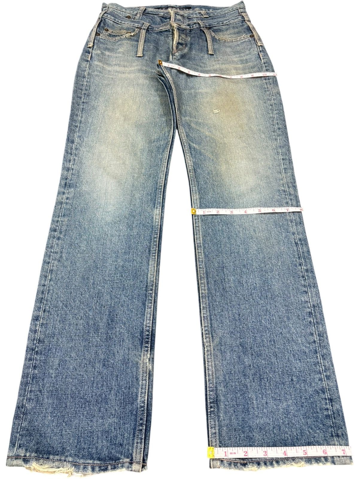 Japanese Brand Vintage Japanese Brand Double Waist Mud Wash Distressed Jean Size US 30 / EU 46 - 15 Thumbnail