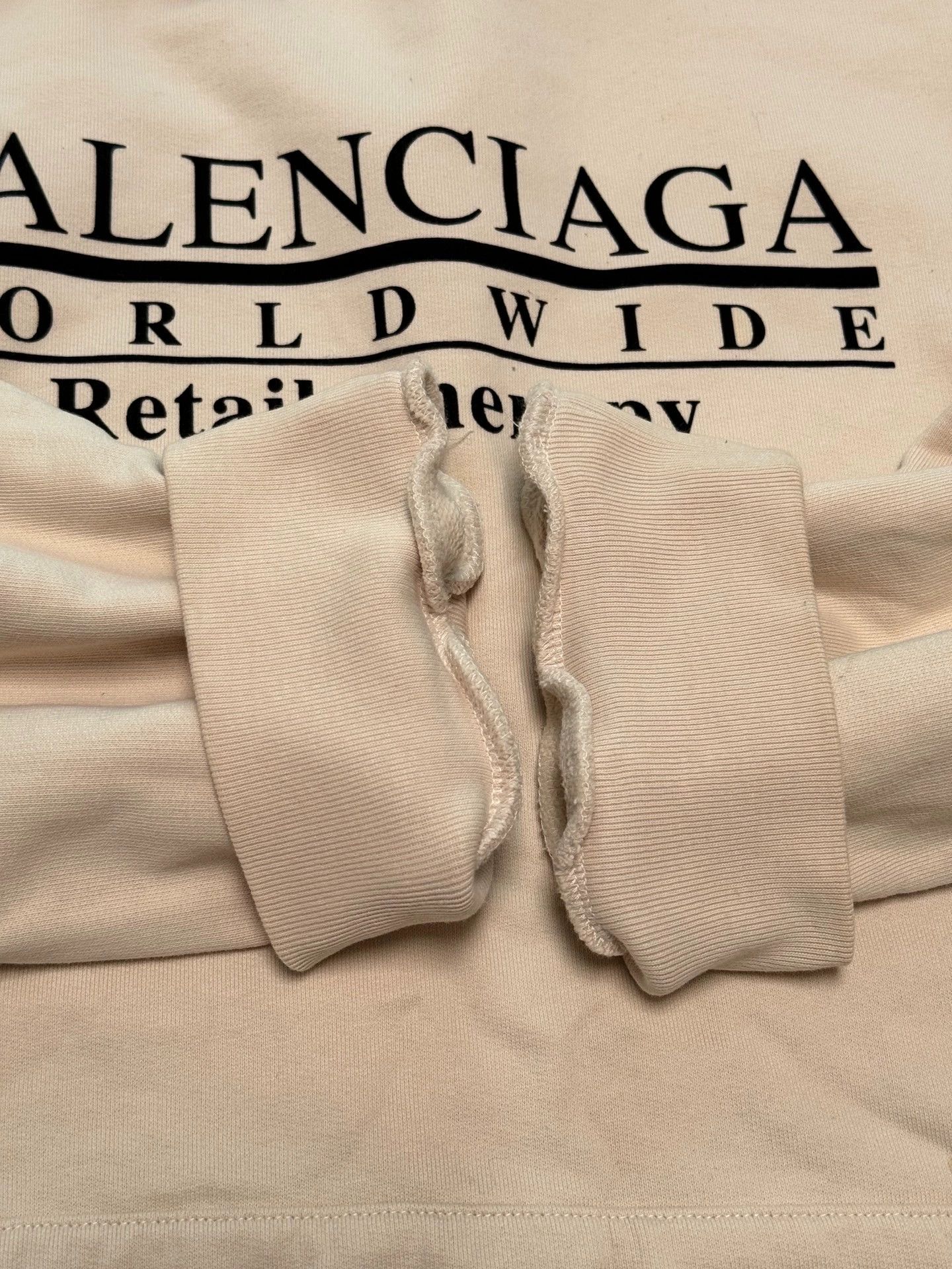 Balenciaga Balenciaga WW Excl Logo Hoodie Cream 3 Size US L / EU 52-54 / 3 - 5 Thumbnail