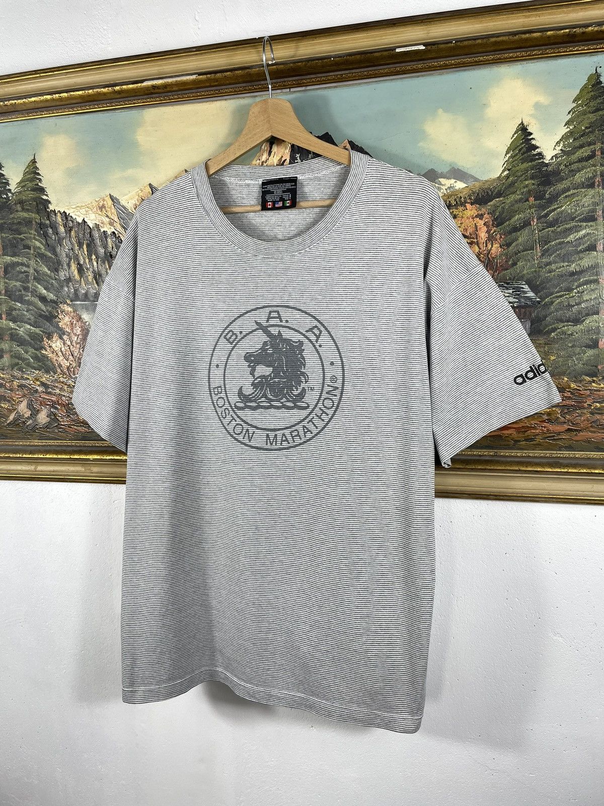 Adidas × Vintage Adidas Vintage Retro 90s T-shirt Tees Boston Marathon Baggy Size US L / EU 52-54 / 3 - 3 Thumbnail
