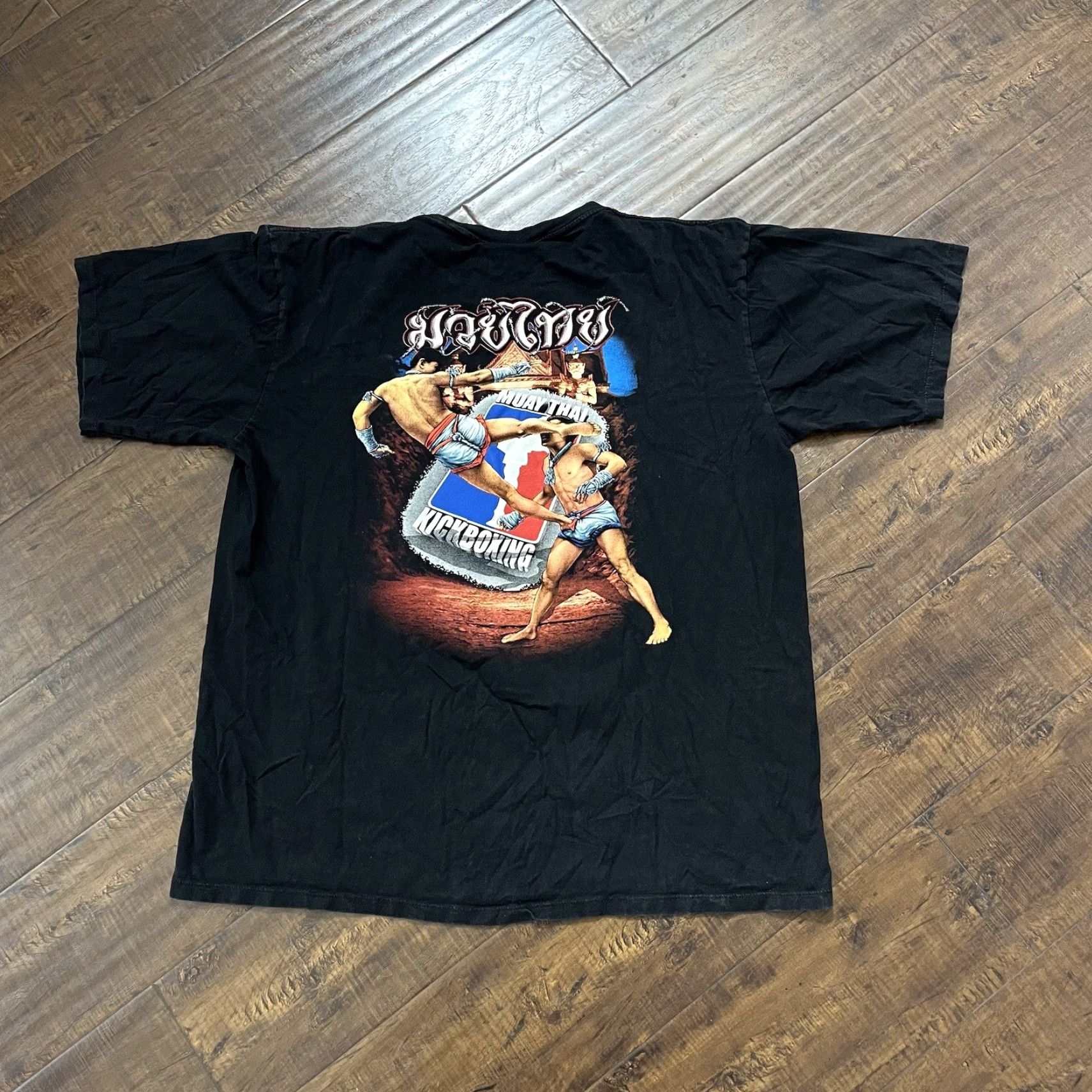 Doublet VINTAGE Muay Thai T Shirt Double Sided 2XL Kickboxing MMA Martial Arts Thailand Men Black 90s Short Sleeve Cotton Shirt Size US XXL / EU 58 / 5 - 4 Thumbnail