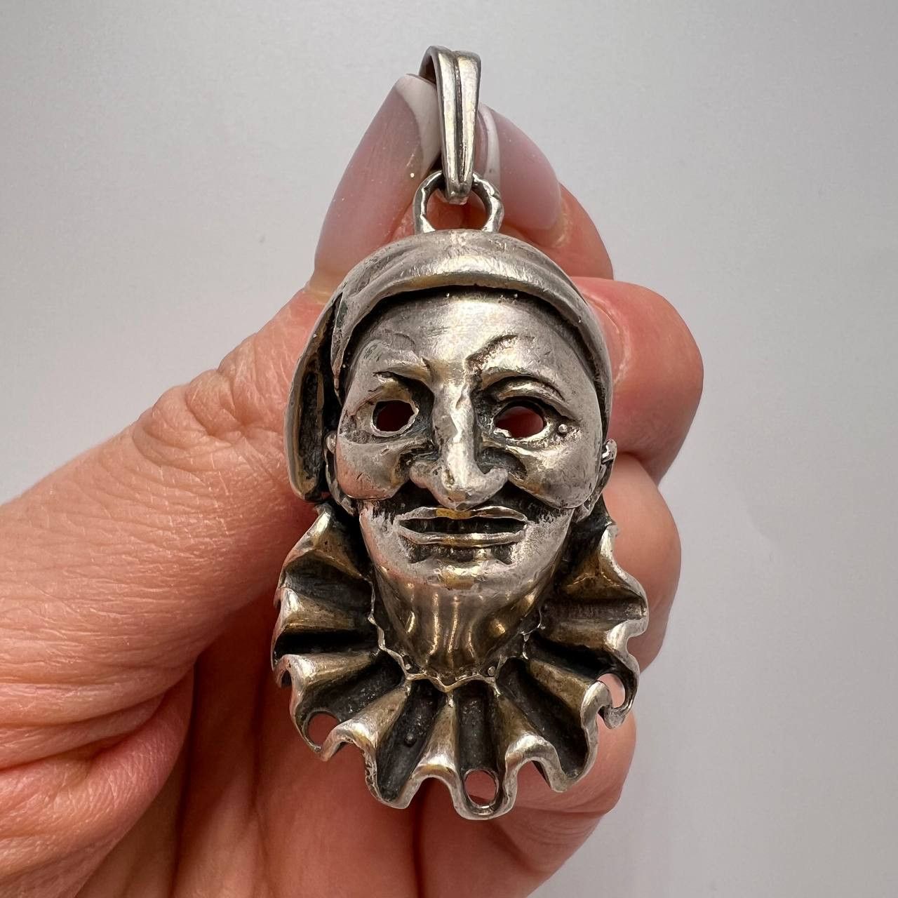 Vintage Vintage Silver 800 Pendant Harlequin Carnaval Italy ARPA Size ONE SIZE - 2 Thumbnail