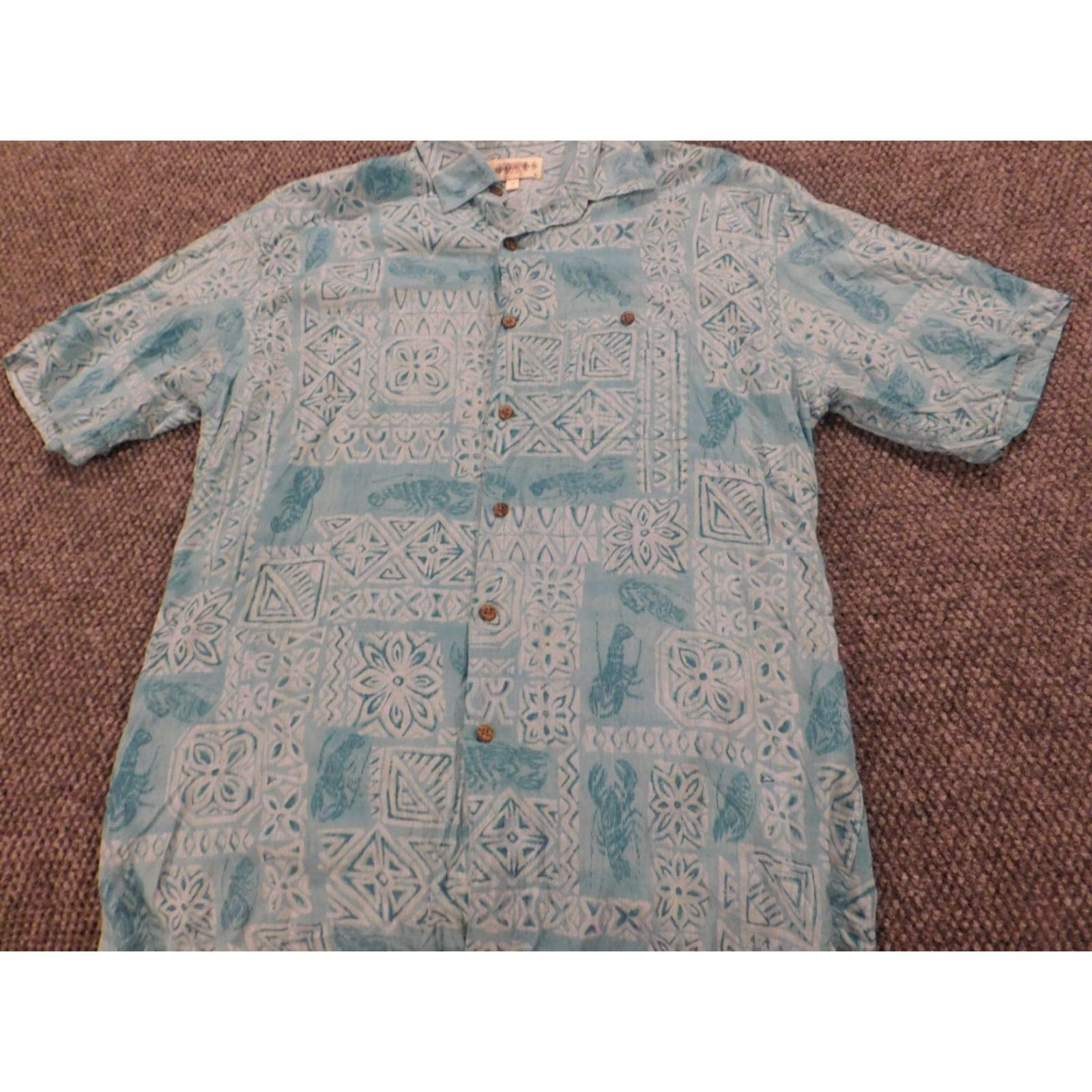Vintage Campia Moda Mens Shirt Button-Up Blue Rayon Casual Short Sleeve Floral Hawaiian Collar Down Modern Size US M / EU 48-50 / 2 - 2 Thumbnail