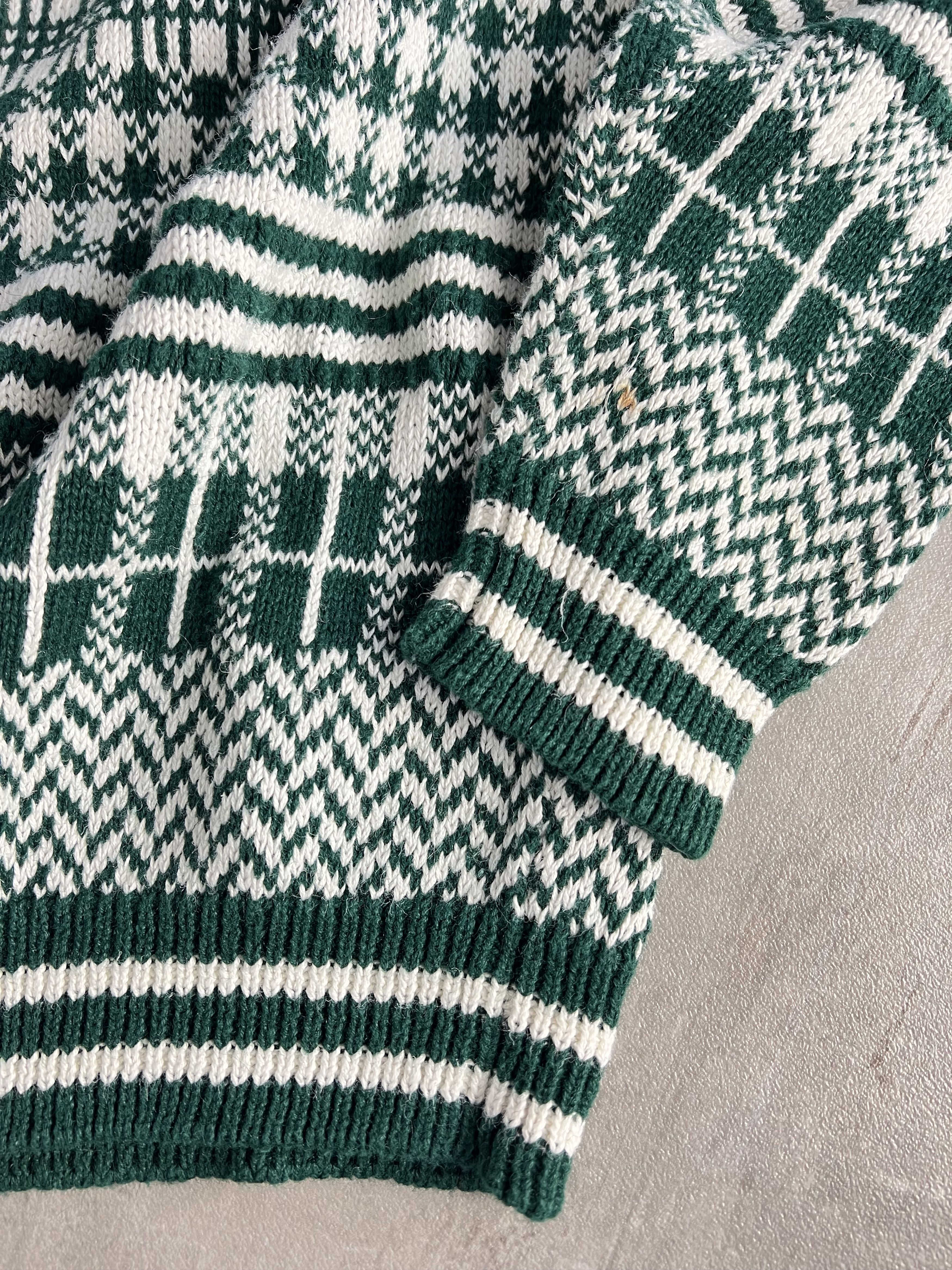 Vintage VINTAGE COSBY PATTERN KNIT WHITE GREEN MEDIUM Size US M / EU 48-50 / 2 - 5 Thumbnail