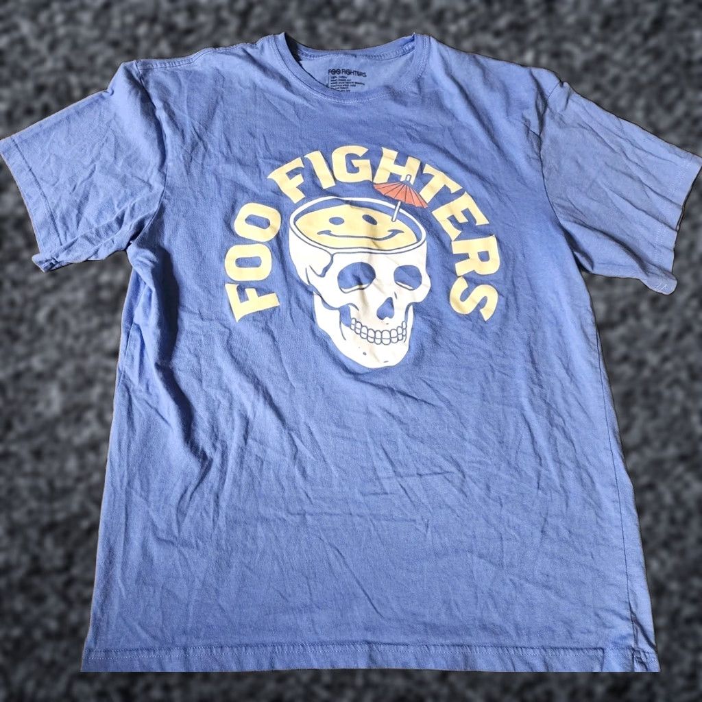 Vintage Foo Fighters T-Shirt Oversized Mens L/XL Blue 2024 Mai Tai Skull Band Tee Shirt Size US L / EU 52-54 / 3 - 1 Thumbnail