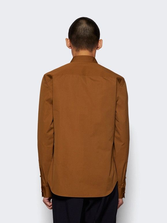 Gucci o1loc1c0326 797217 Heavy Cotton Poplin Shirt in Brown Size US S / EU 44-46 / 1 - 5 Thumbnail